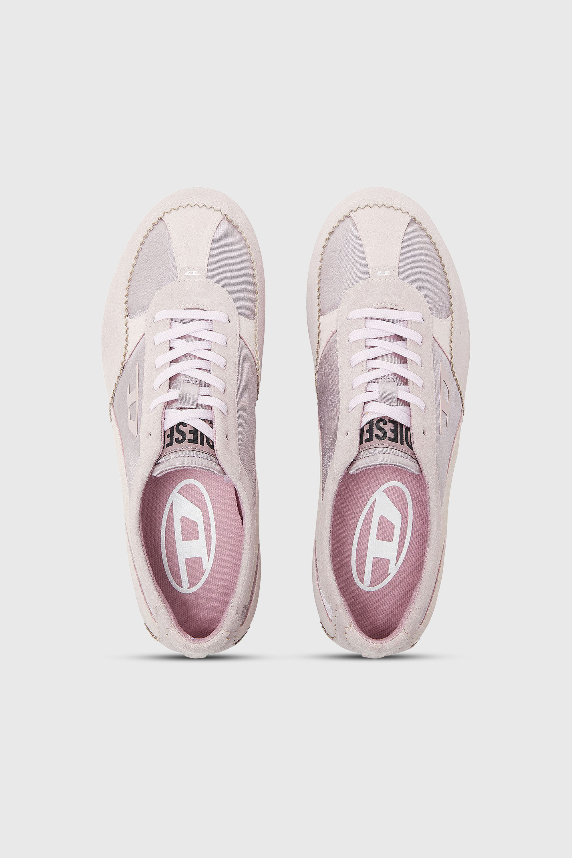 Diesel - D-MILE LOW II W, Woman's D-Mile-Flat sneakers with suede overlays in Pink - 4