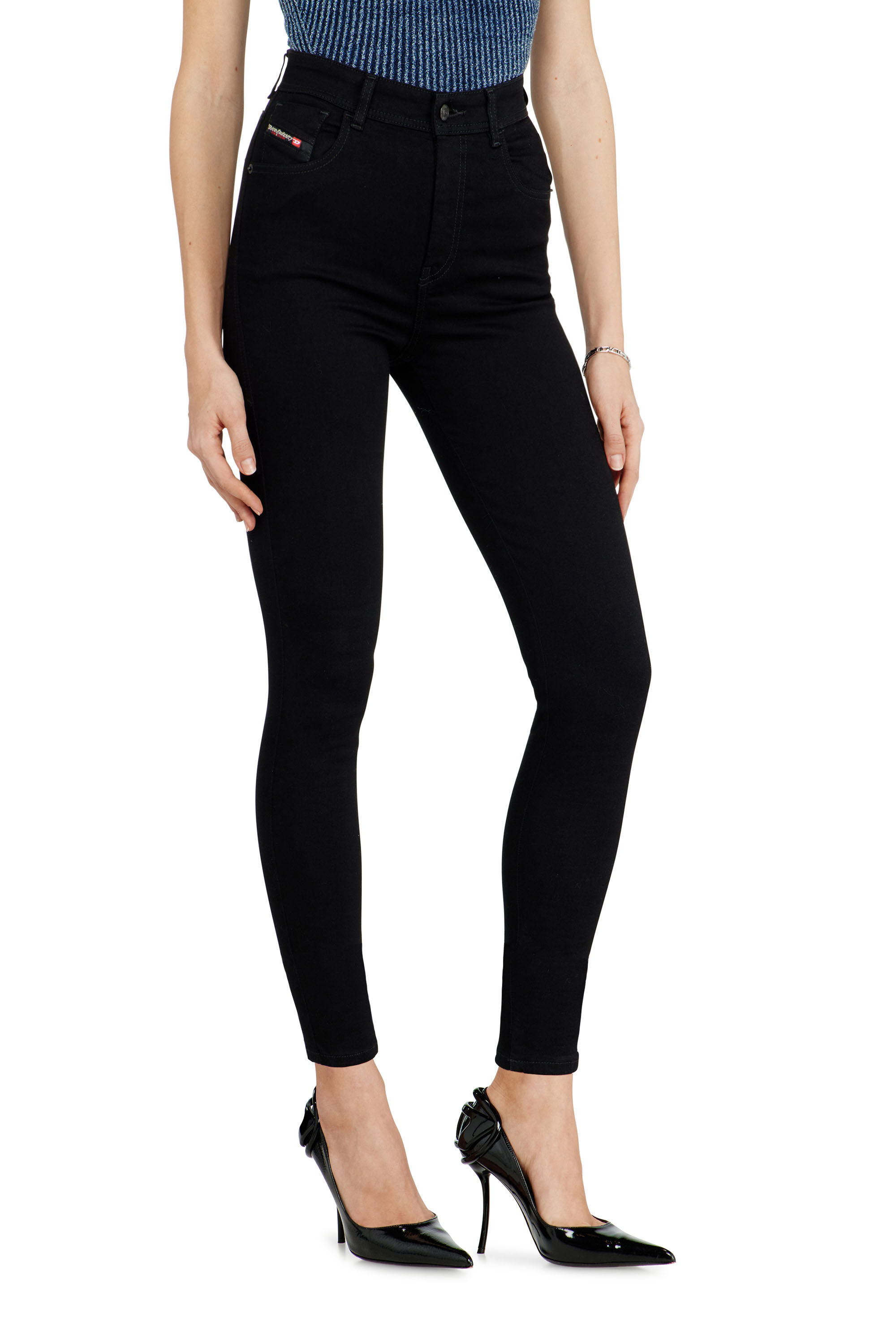 Diesel - Woman's Skinny Jeans 1984 Slandy-High 069EF, Black/Dark grey - 7