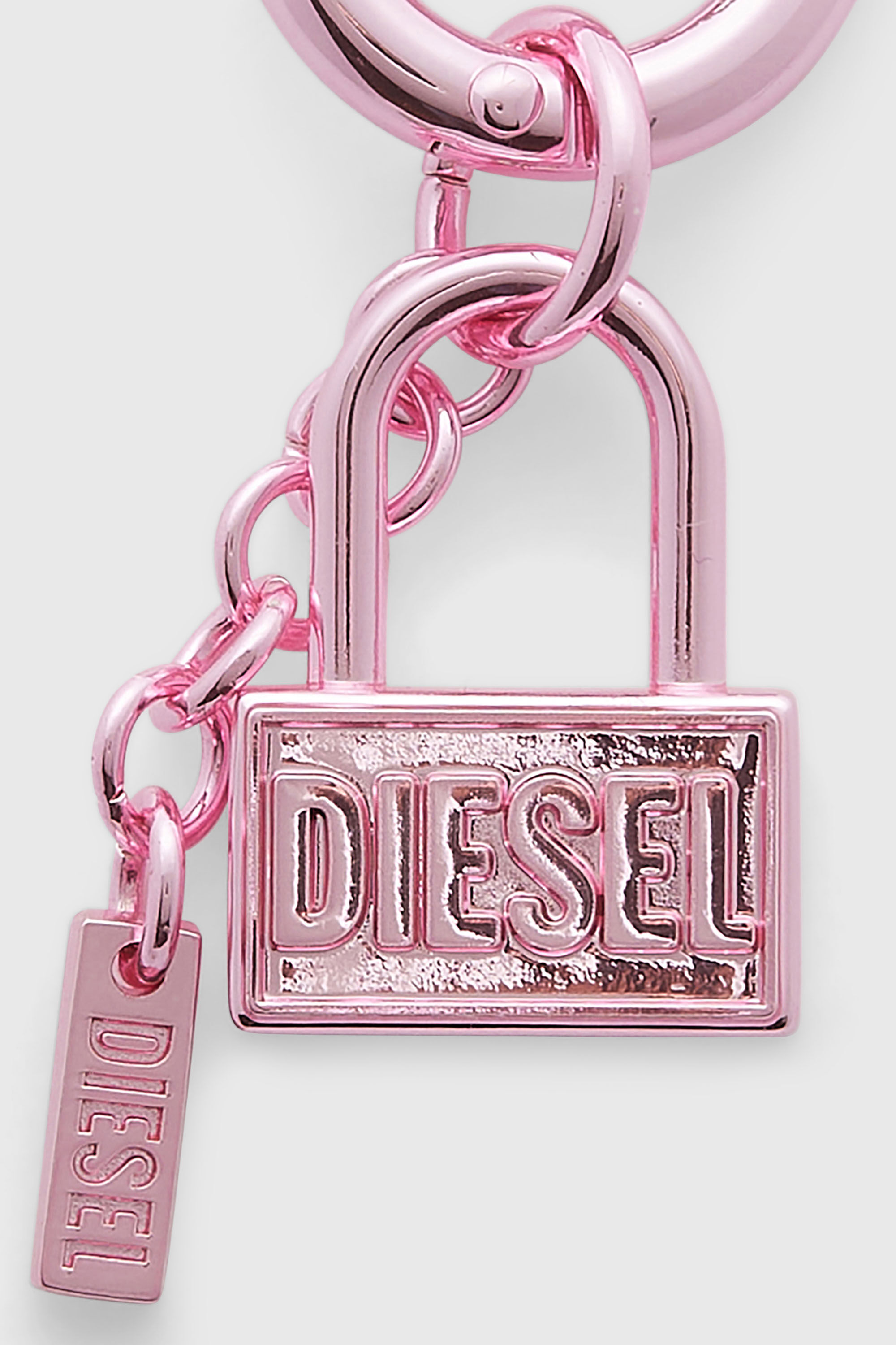 Diesel - CHARM-LOCK, Unisex's Metal keyring charm with padlock design in Pink - 3
