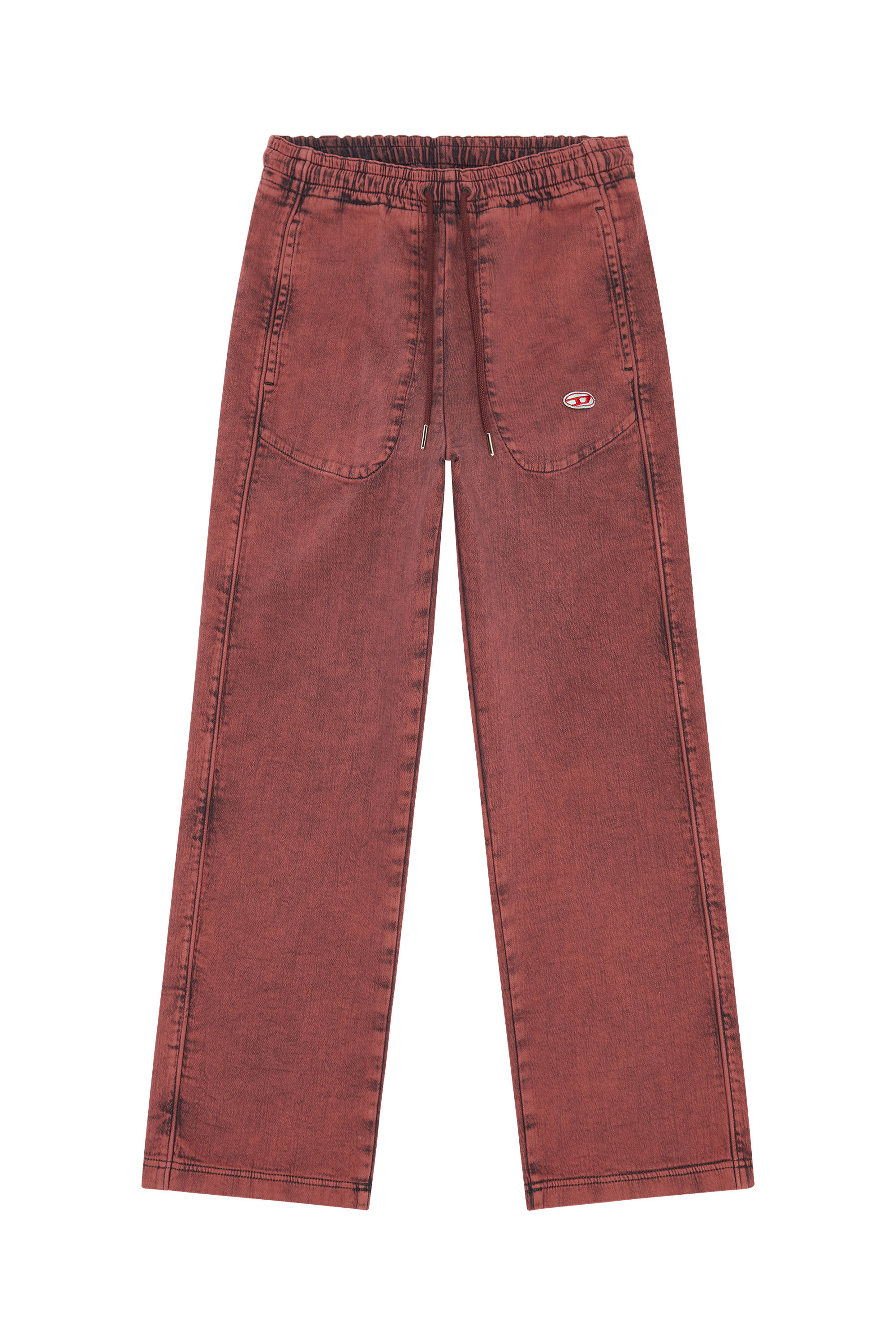 Diesel - D-Martians Track Denim 09E32 Straight, Red - Image 2