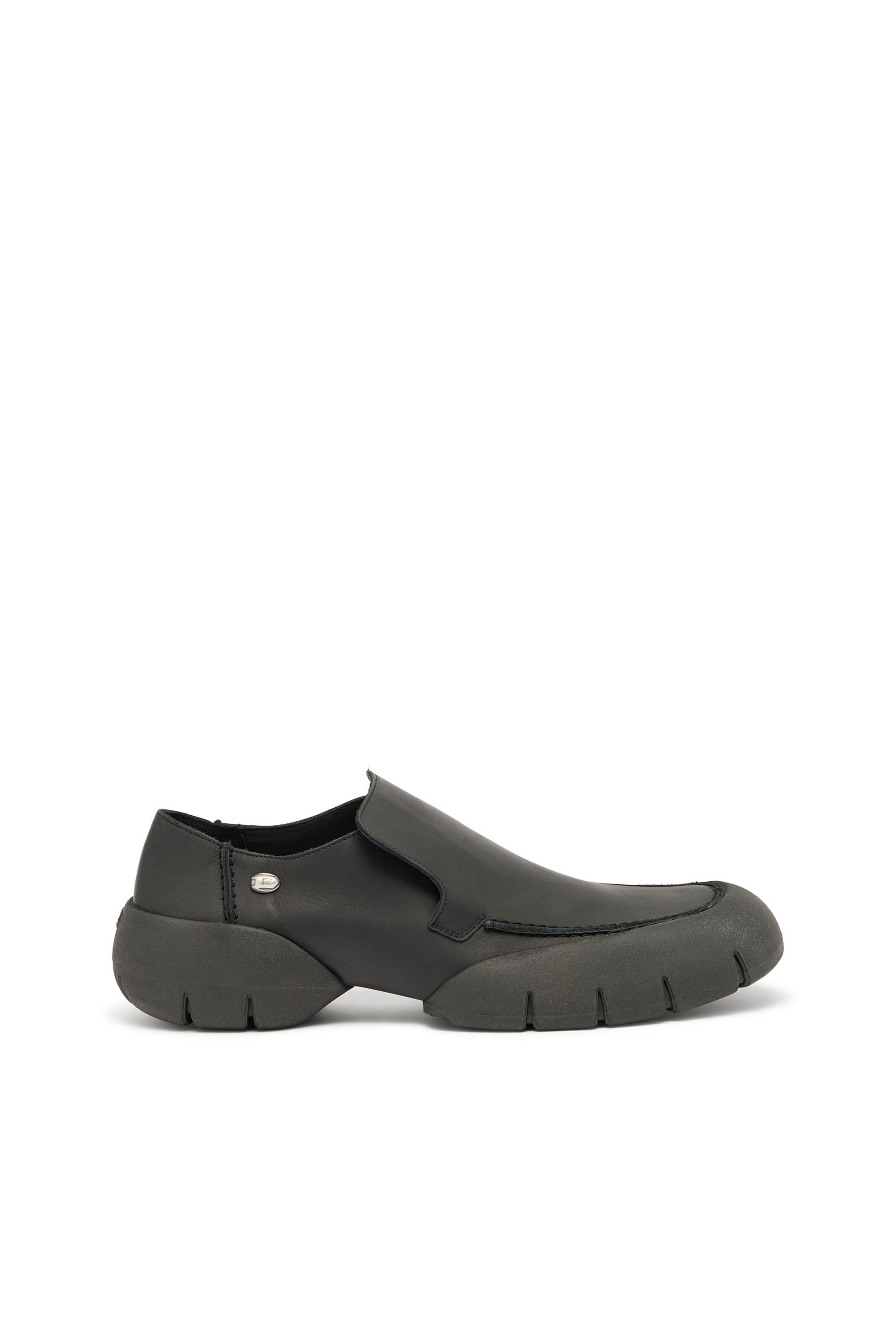 Diesel - D-MATHIEU SC, Man's D-Mathieu-Brushed leather loafer with rubber sole in Black - 1