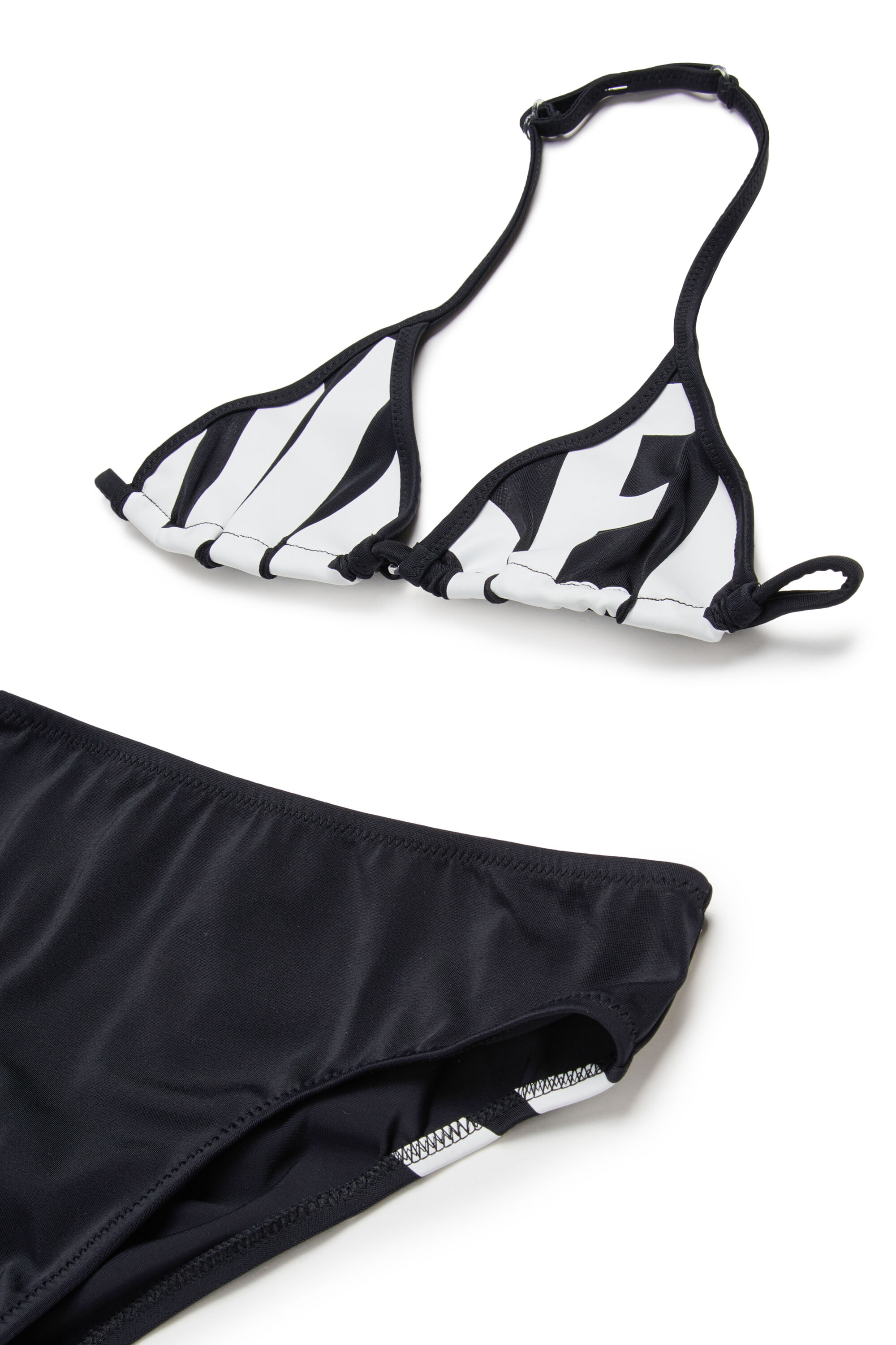 Diesel - MIDDY, Woman's Bikini in solid colour with maxi logo in Black - 3