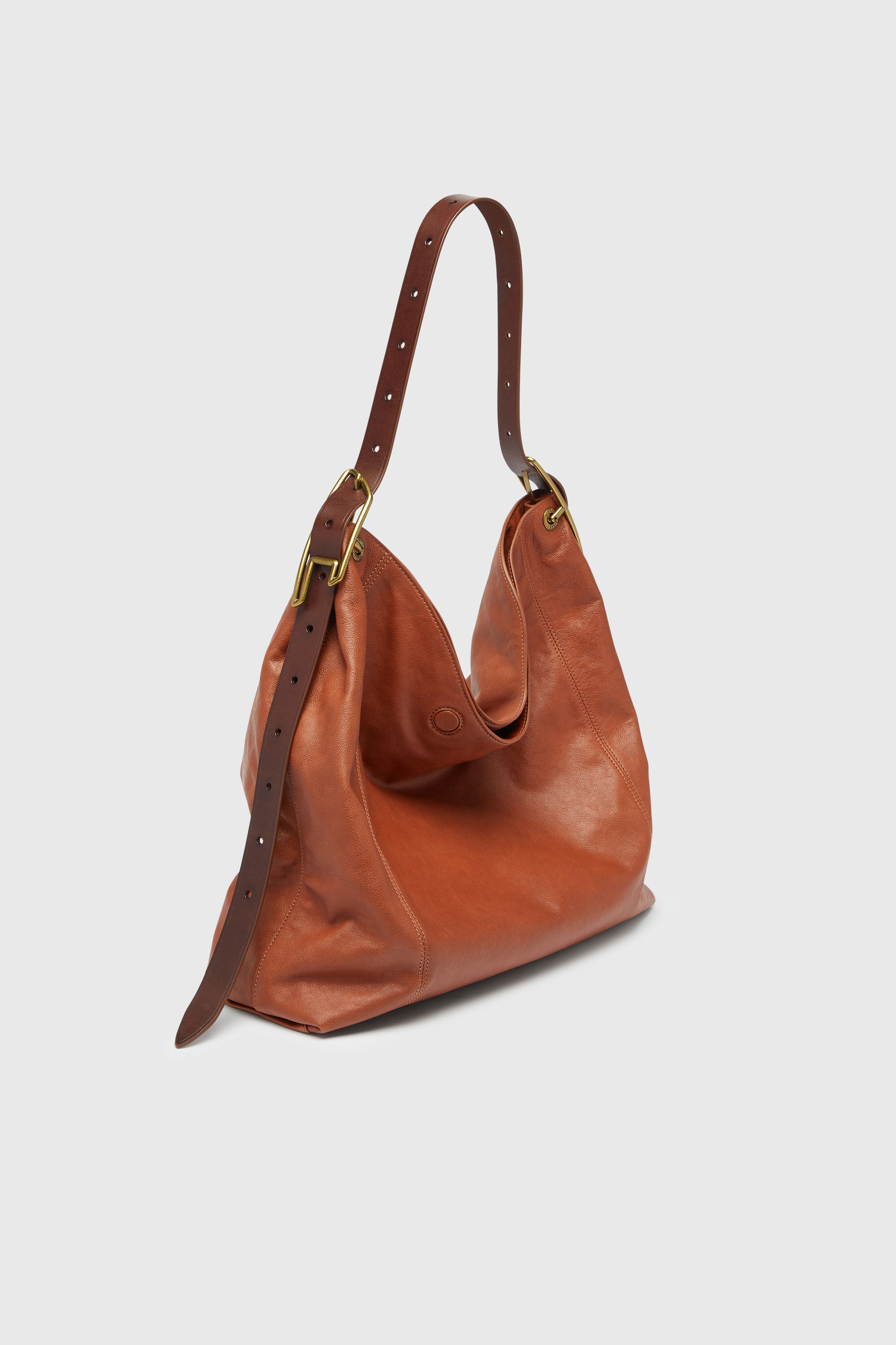 Diesel - D-LINE HOBO L, Woman's D-Line-Hobo bag in shiny leather in Brown - 4