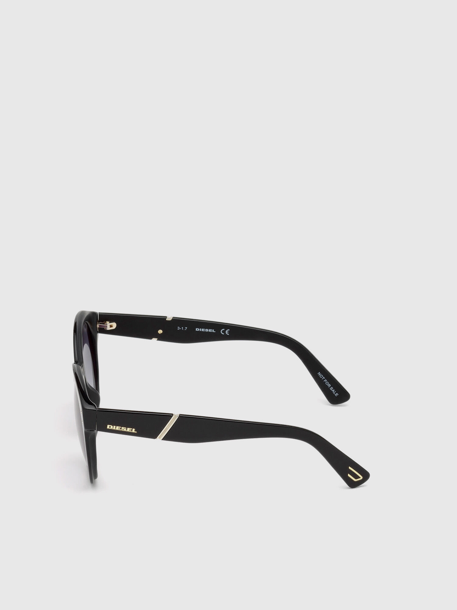 Diesel - DL0252, Woman's Acetate eyewear with wide round shape in Black - 3