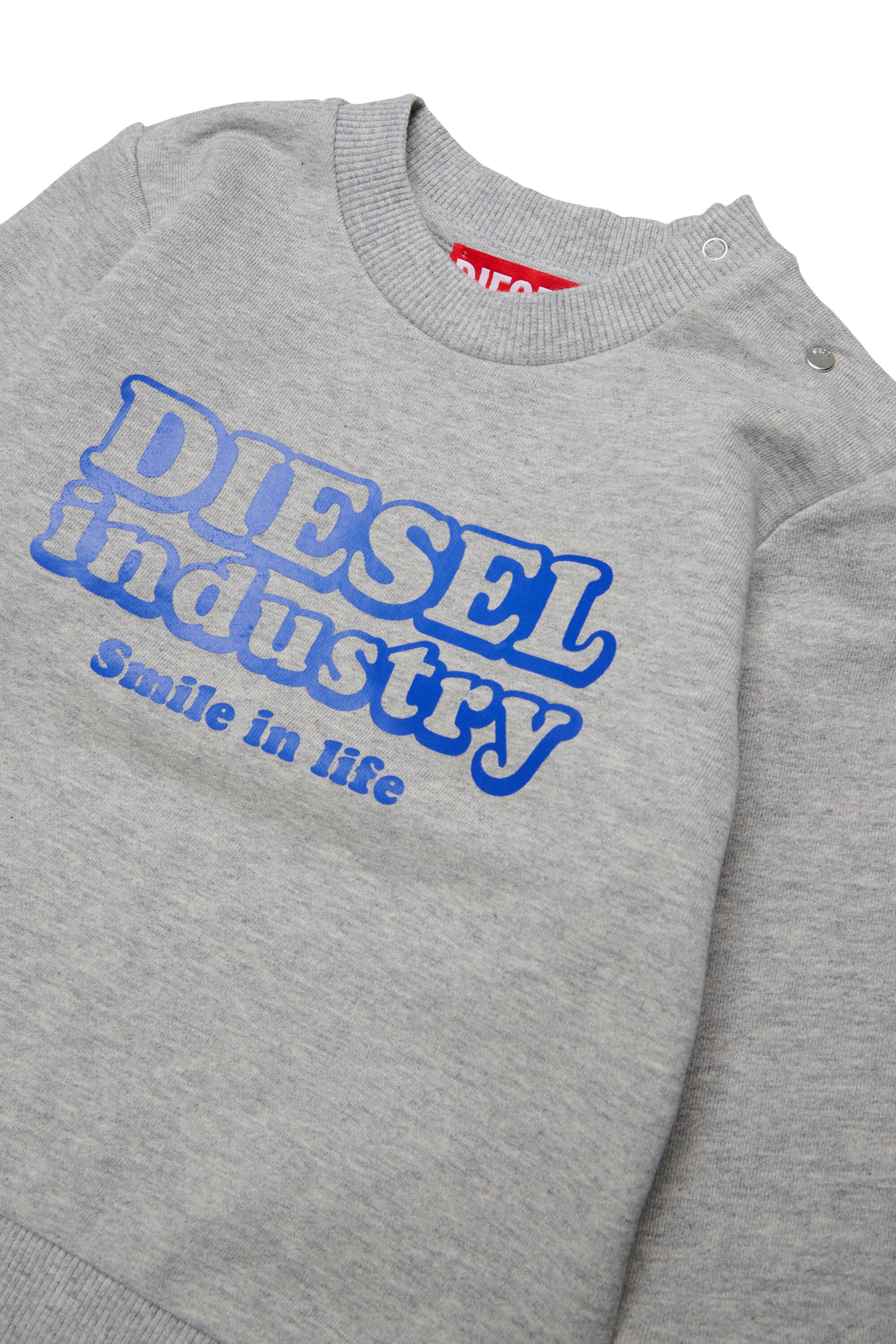 Diesel - SLODIMB, Man's Cotton sweatshirt with Diesel Industry print in Grey - 3
