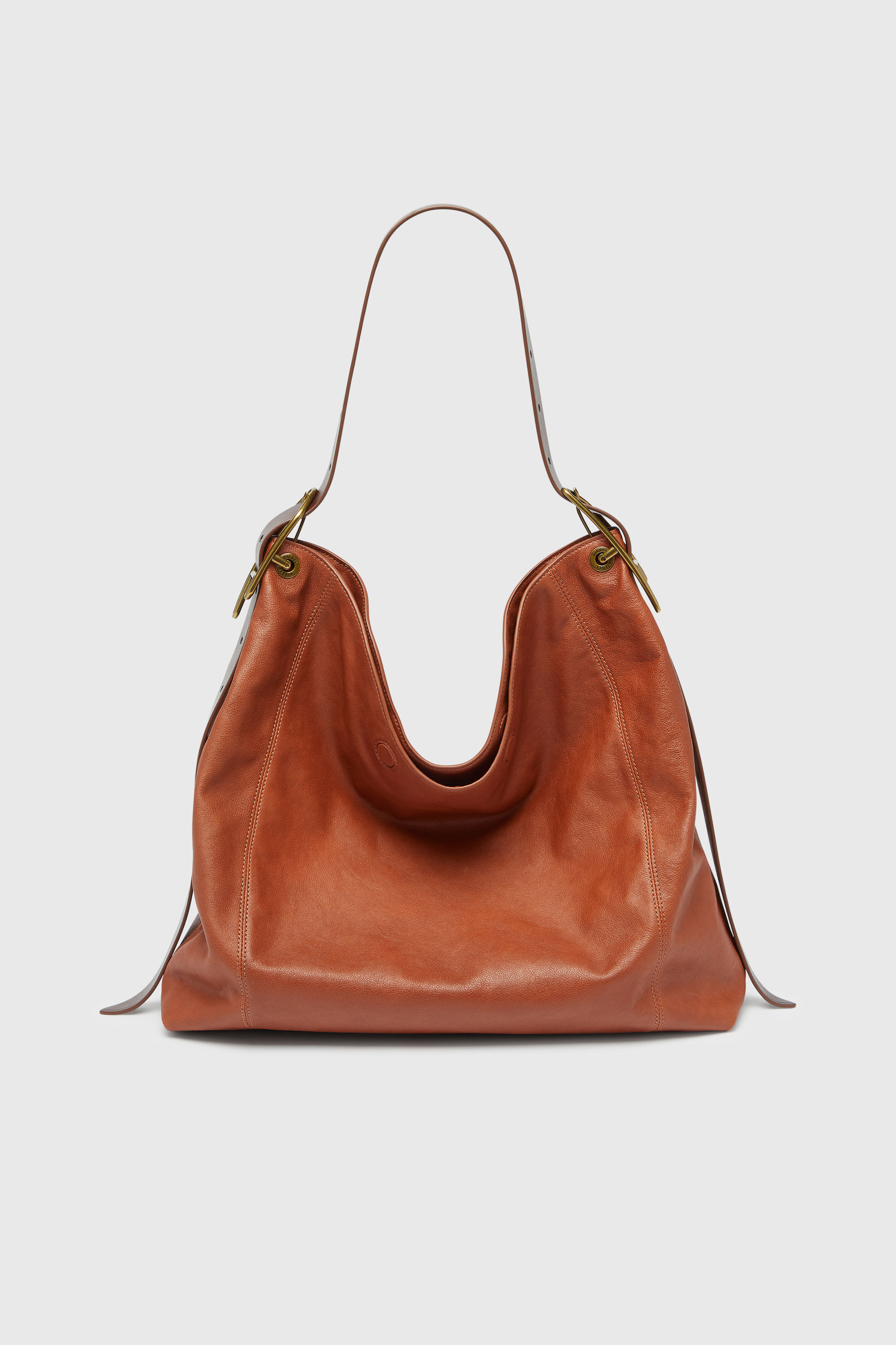 Diesel - D-LINE HOBO L, Woman's D-Line-Hobo bag in shiny leather in Brown - 2