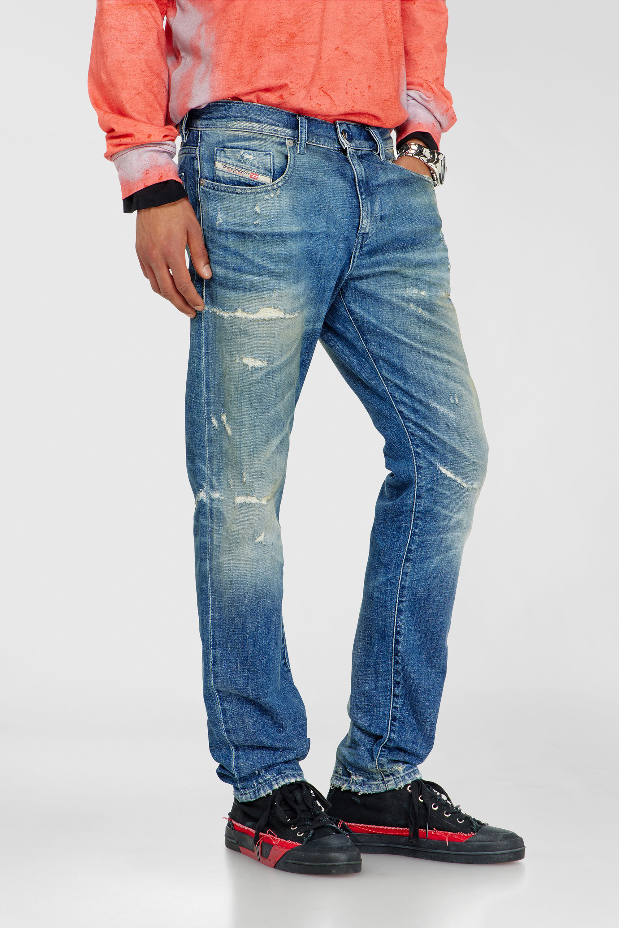 Diesel - Man's Slim Jeans 2019 D-Strukt 007EN, Medium blue - 7