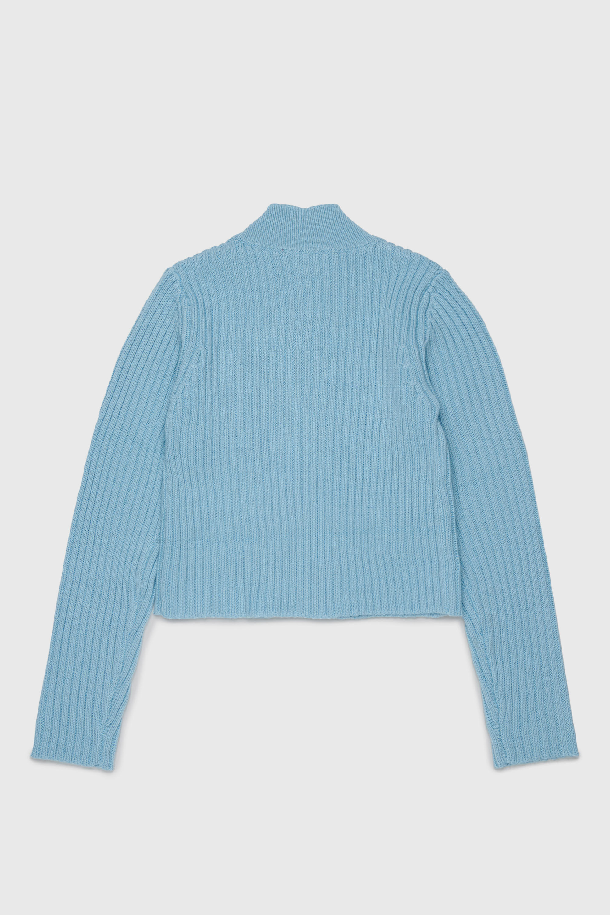 Diesel - KAMMY, Woman's Zip cardigan in wool blend with pockets in Light Blue - 2