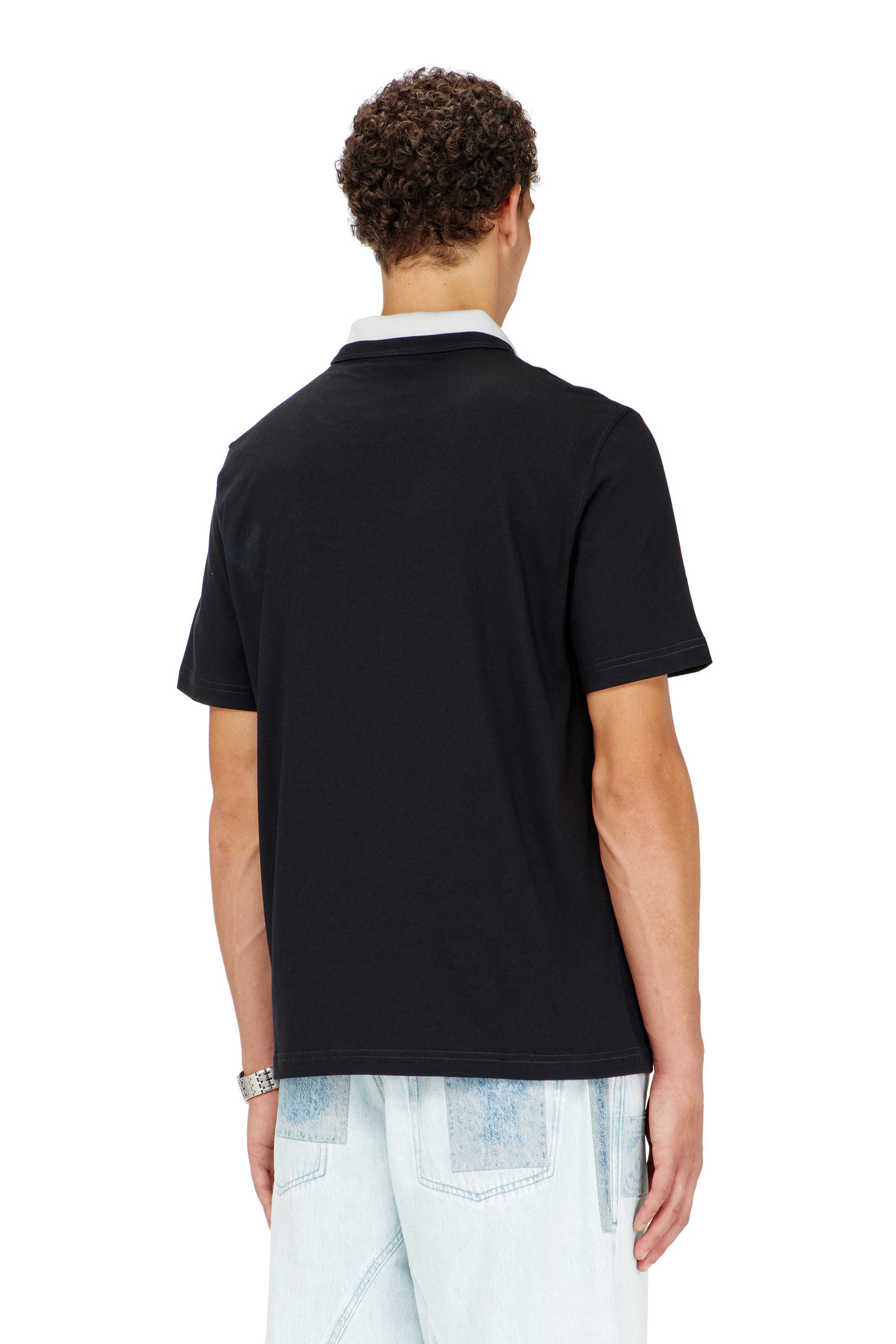 Diesel - T-ADJUST-Q6, Man's T-shirt with crumpled-effect logo in Black - 4