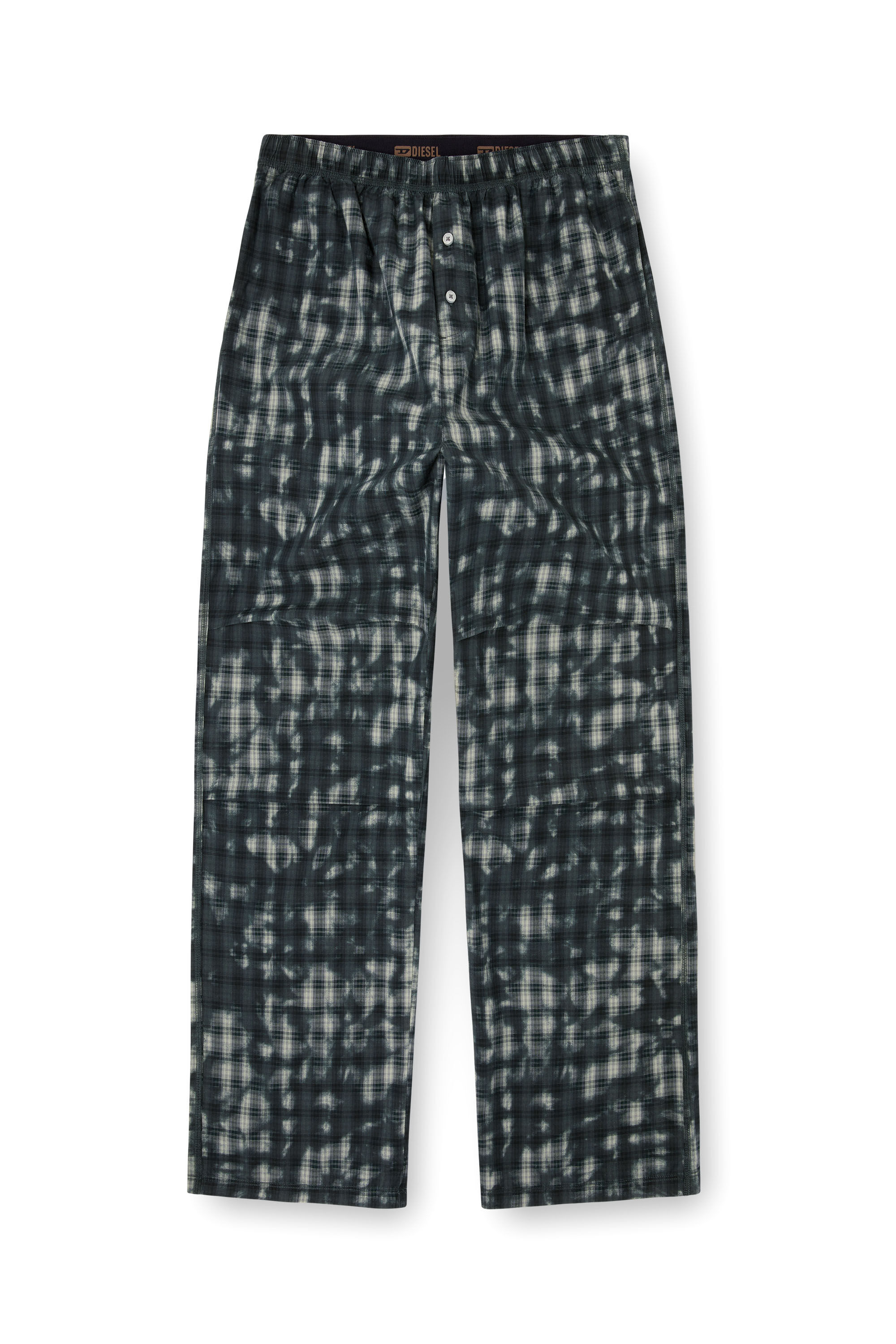 Diesel - VINCE-UTLT, Unisex's Pyjama bottoms with check print in Dark Green - 2