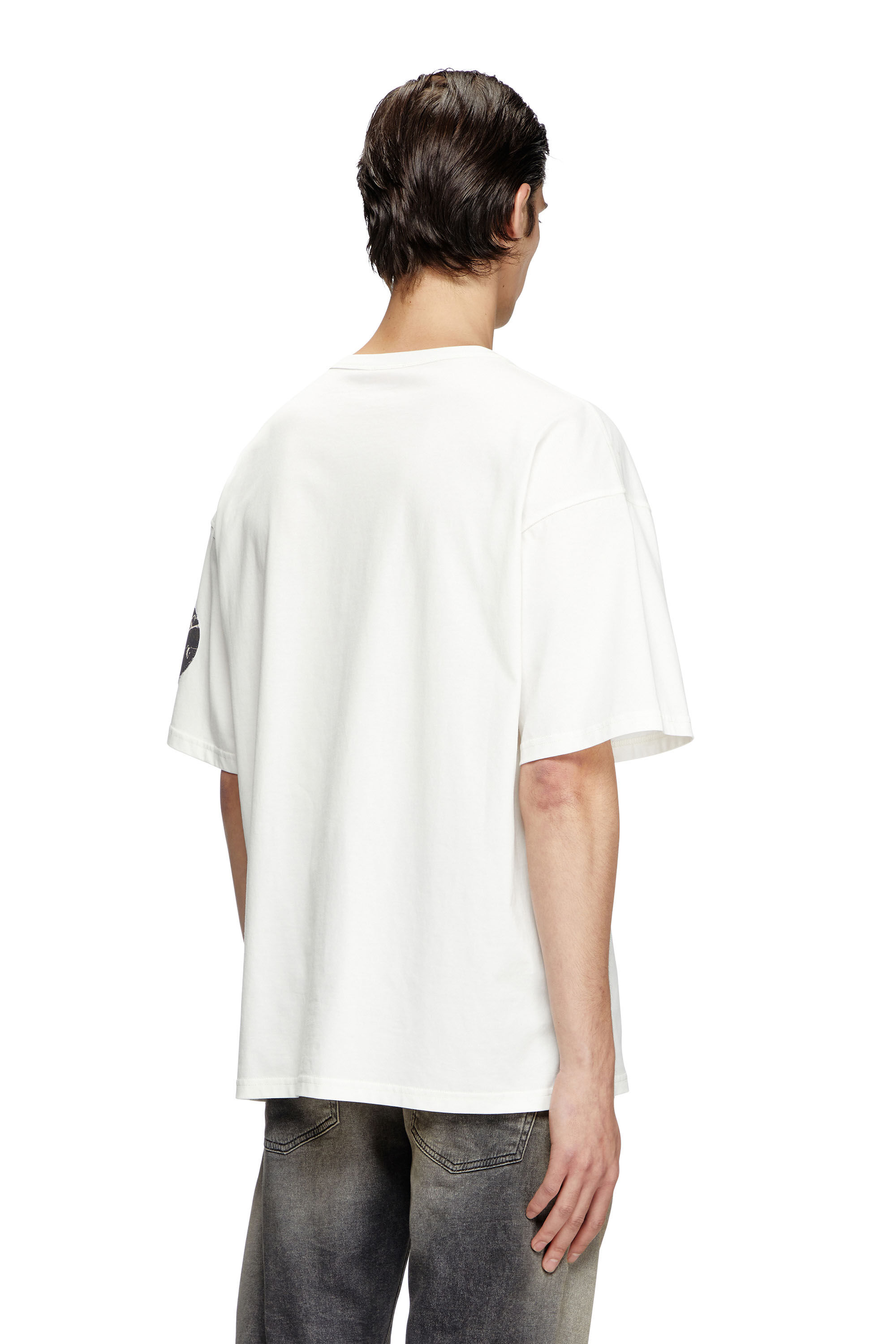 Men's T-shirt with large gabardine patch logo | White | Diesel