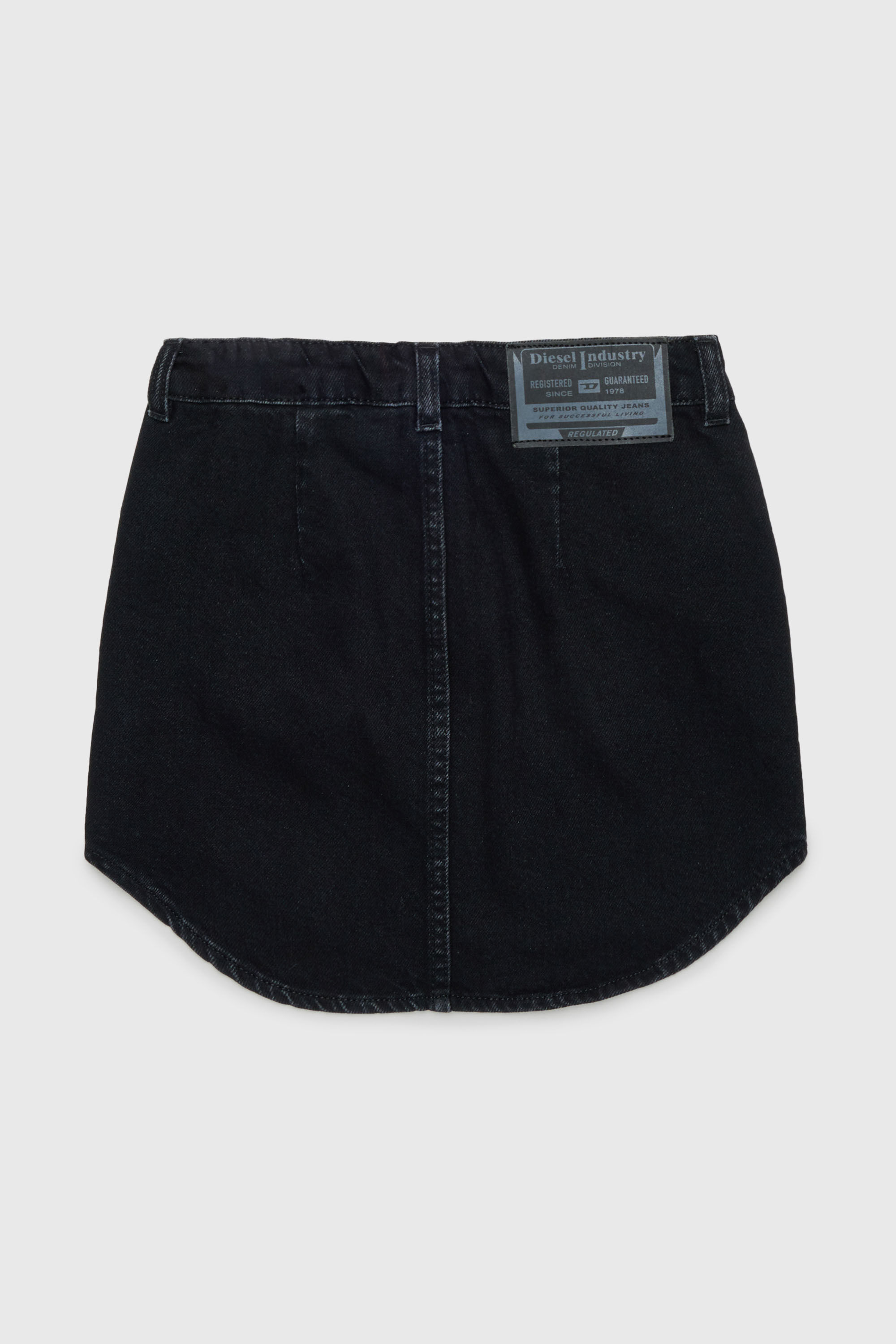 Diesel - GEARD, Woman's Denim mini skirt with curved hem in Black/Dark grey - 2