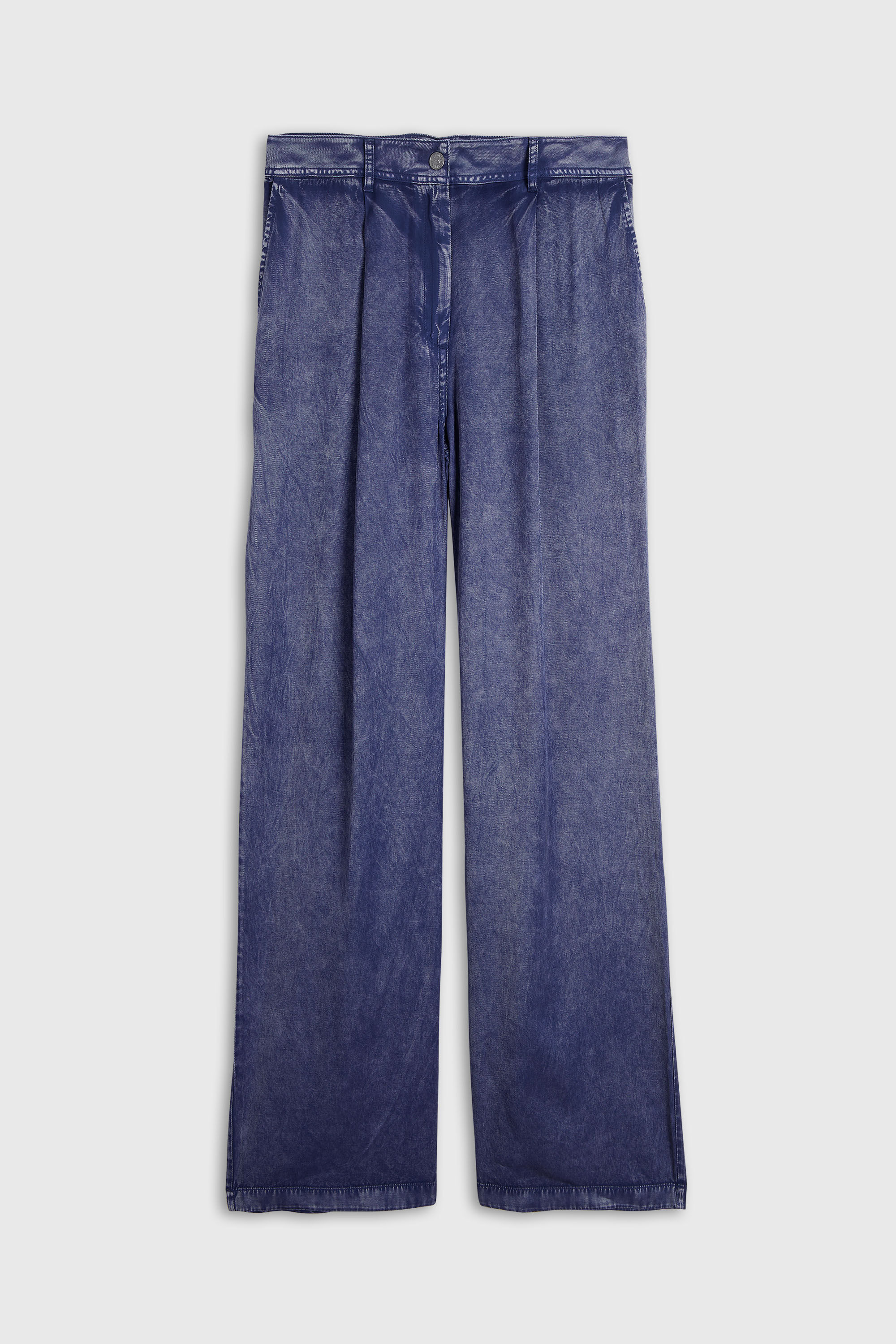 Diesel - P-AUSTINE, Woman's Wide-leg pants in denim-effect viscose in Dark Blue - 2