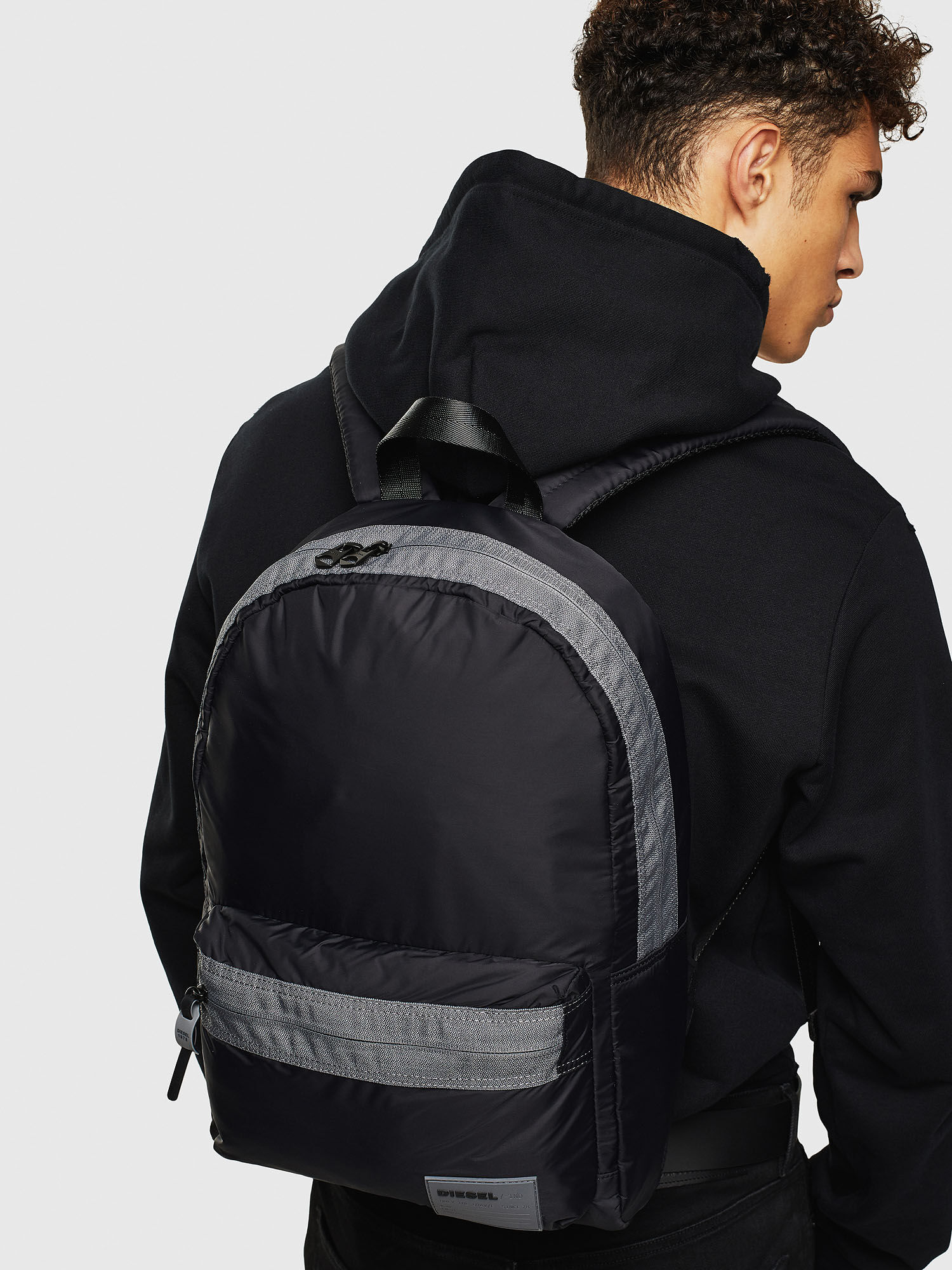 diesel black backpack