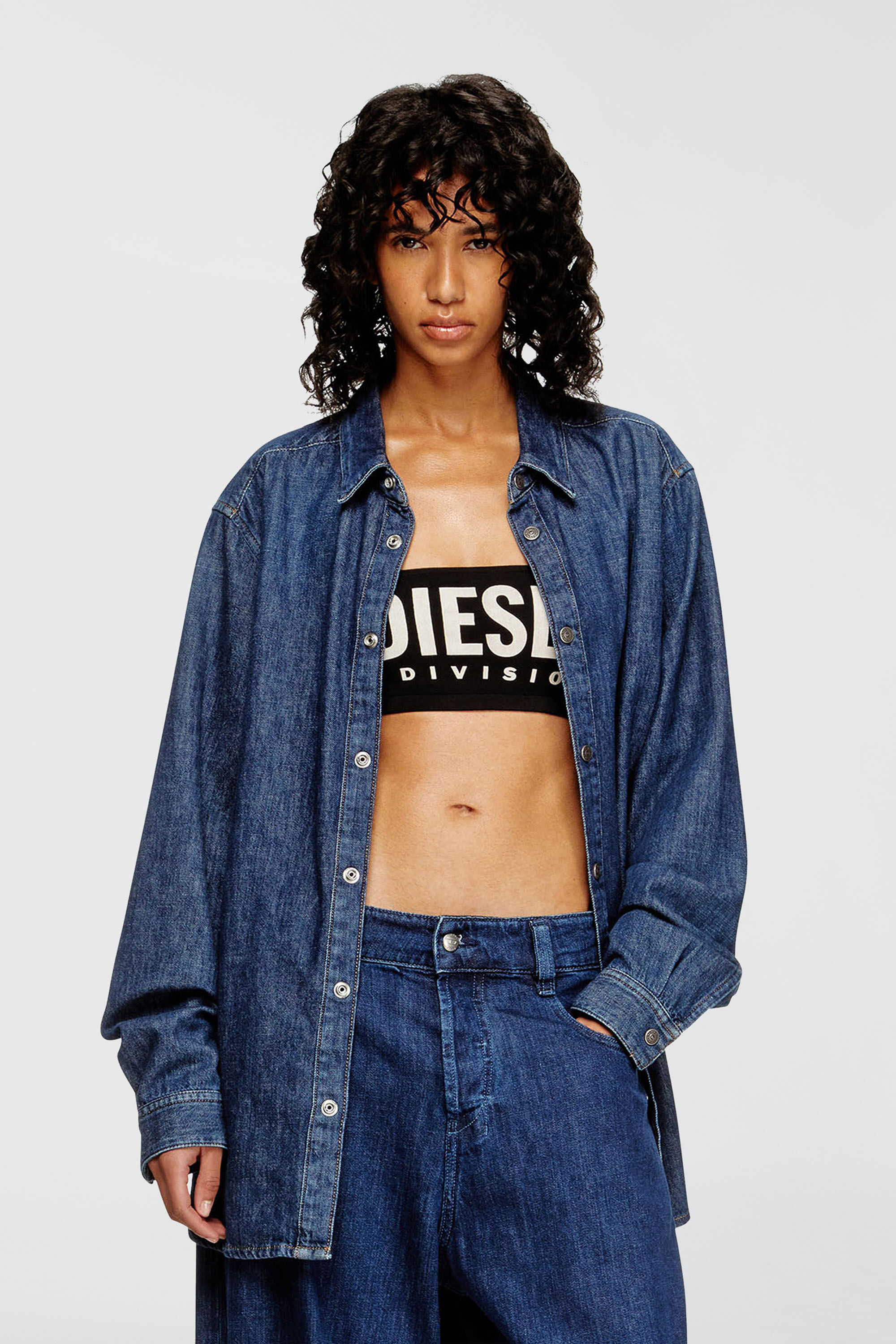 Diesel - UFSB-MELANIE, Woman's Bandeau bra with Diesel logo in Black - 5