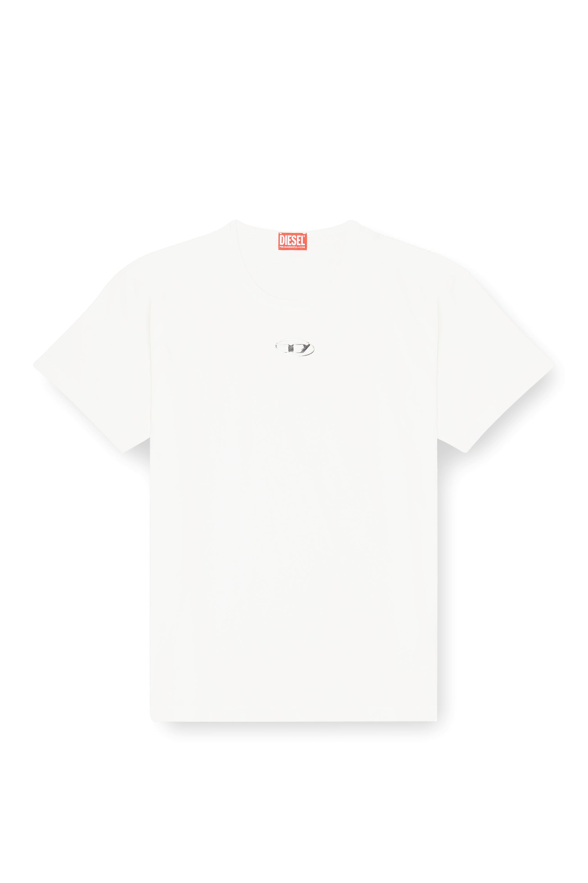 Diesel - T-NORM-IOD, Man's Light cotton T-shirt with metallic Oval D logo in White - 2