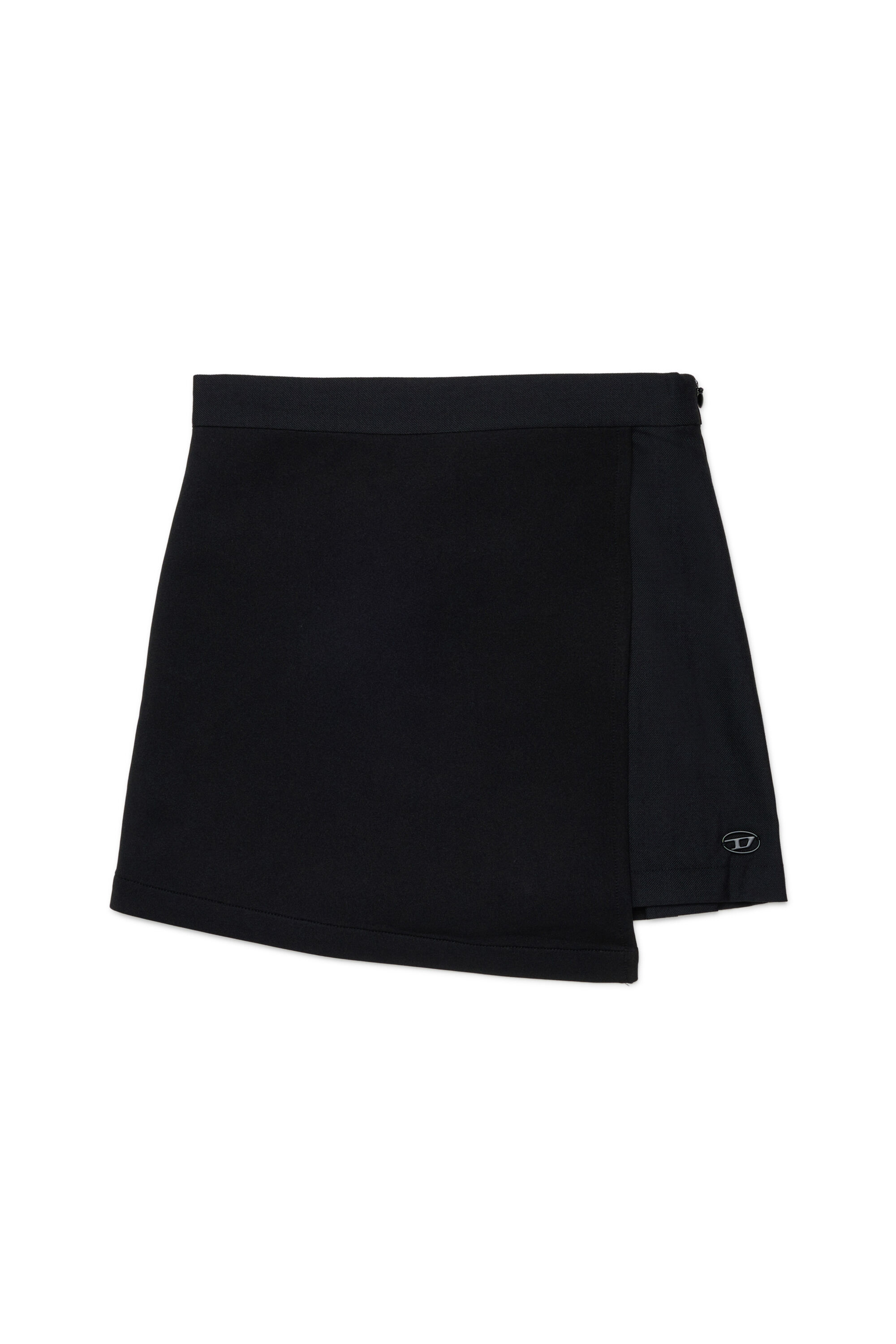 Diesel - GREBY, Woman's Wrap-effect mini skirt with pleated back in Black - 2