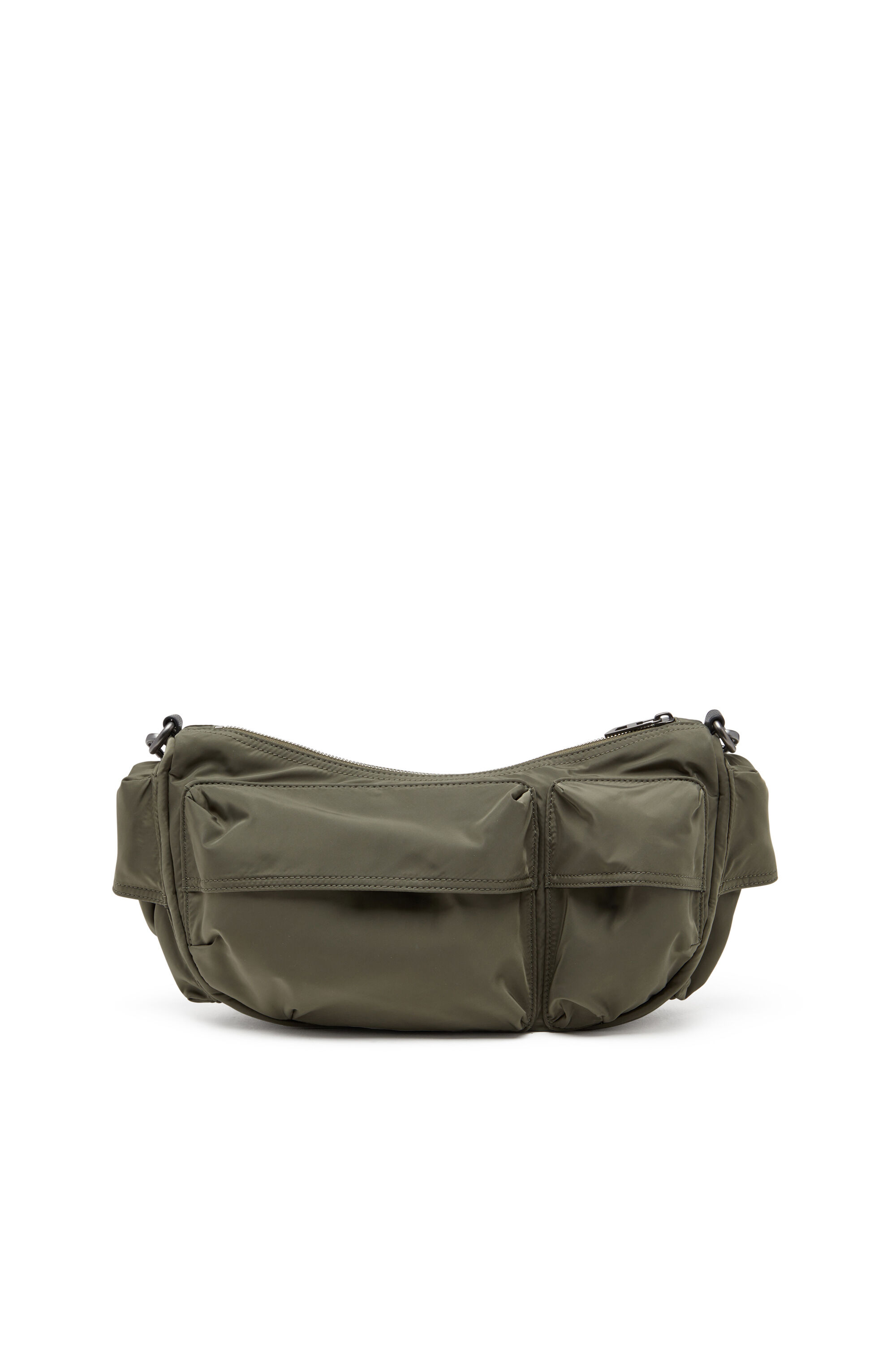Diesel - MULTI-PKTS SHOULDER BAG X, Unisex's Multipocket bag in utilitarian shell in Green - 3