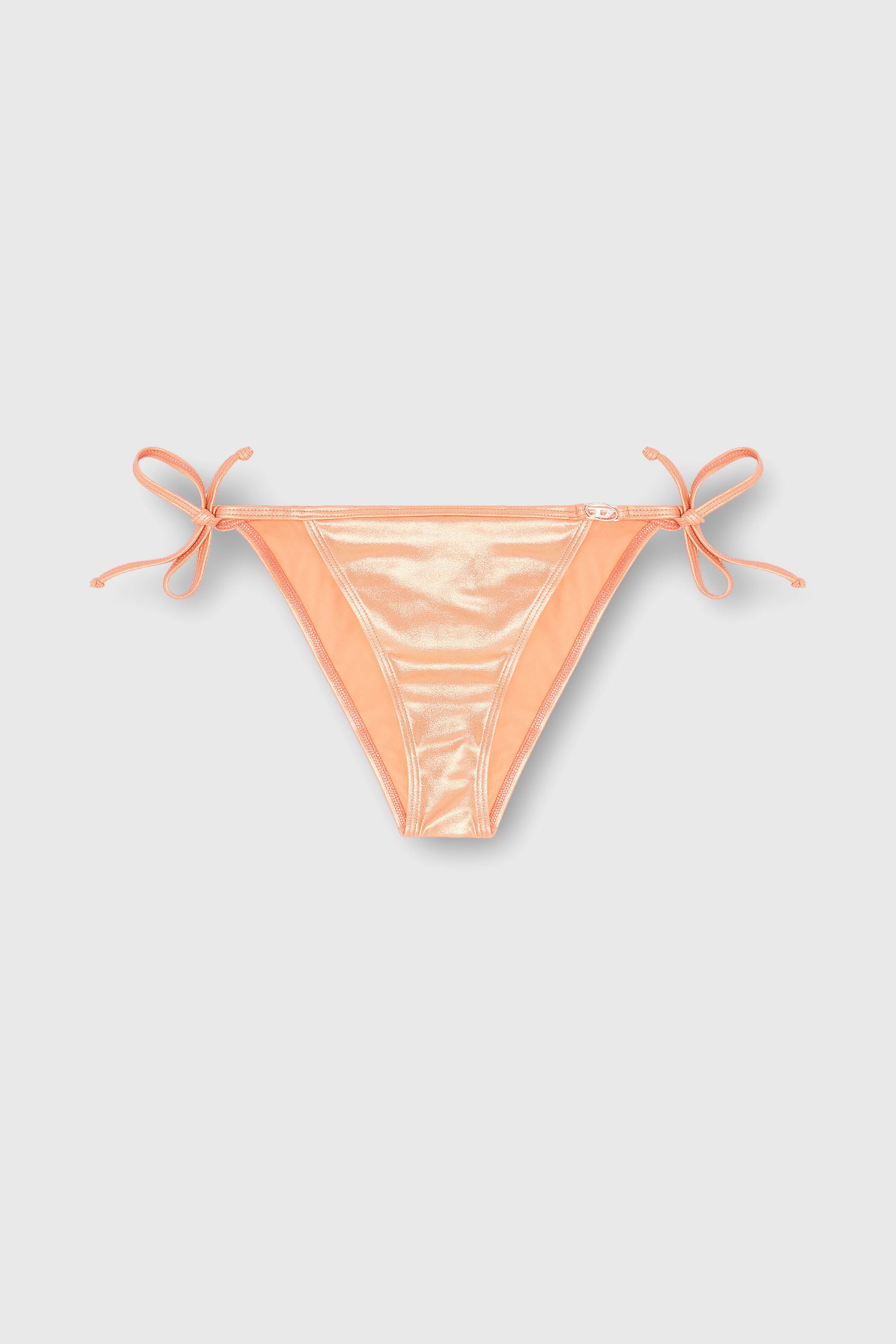 Diesel - BRIGITTES-DNM, Woman's Side-tie bikini bottoms in shimmery fabric in Peach - 4