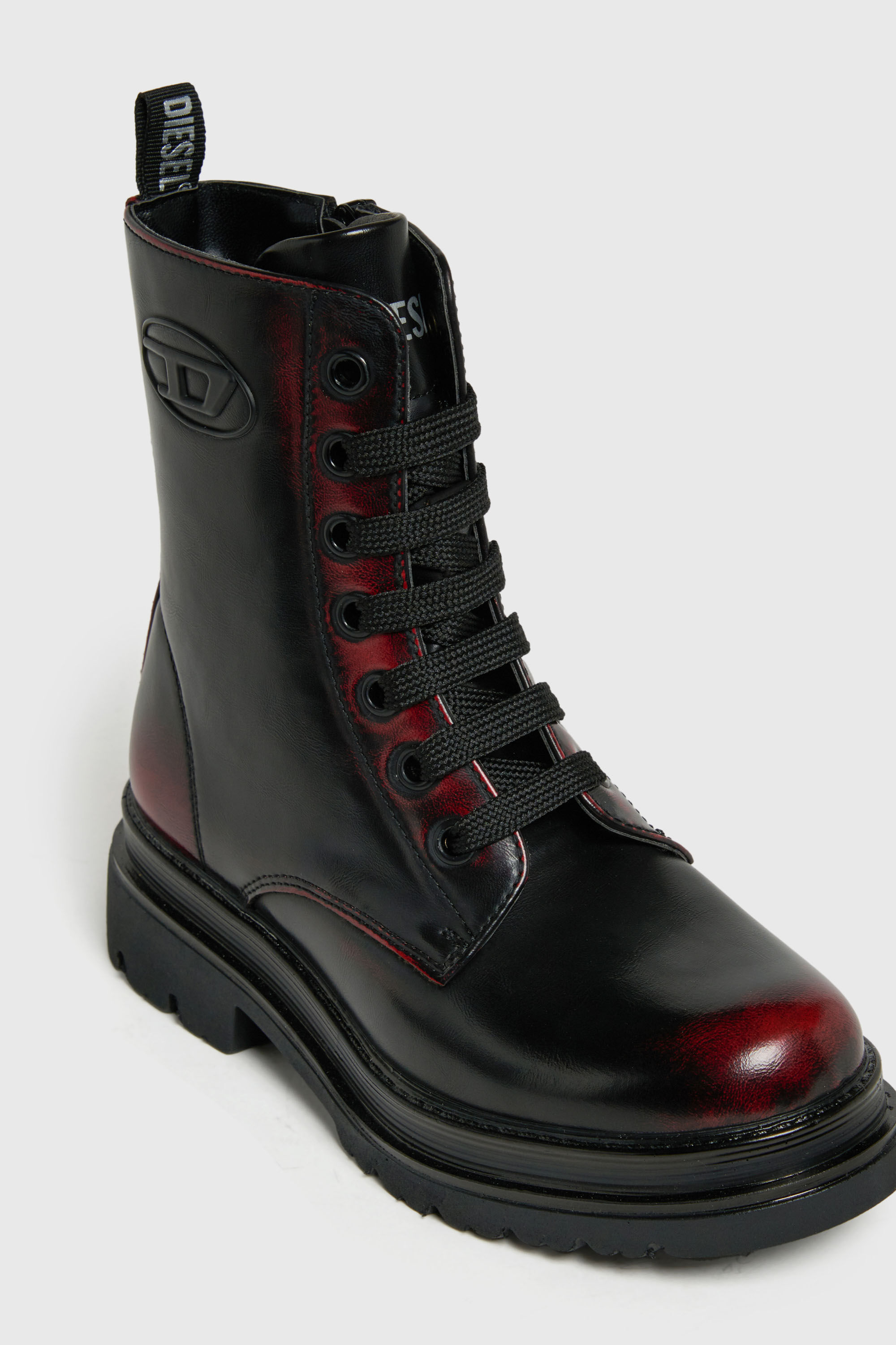 Diesel - D-ANFISTR-ABR, Unisex's D-Anfistr - Combat boots with two-tone effect in Black - 4