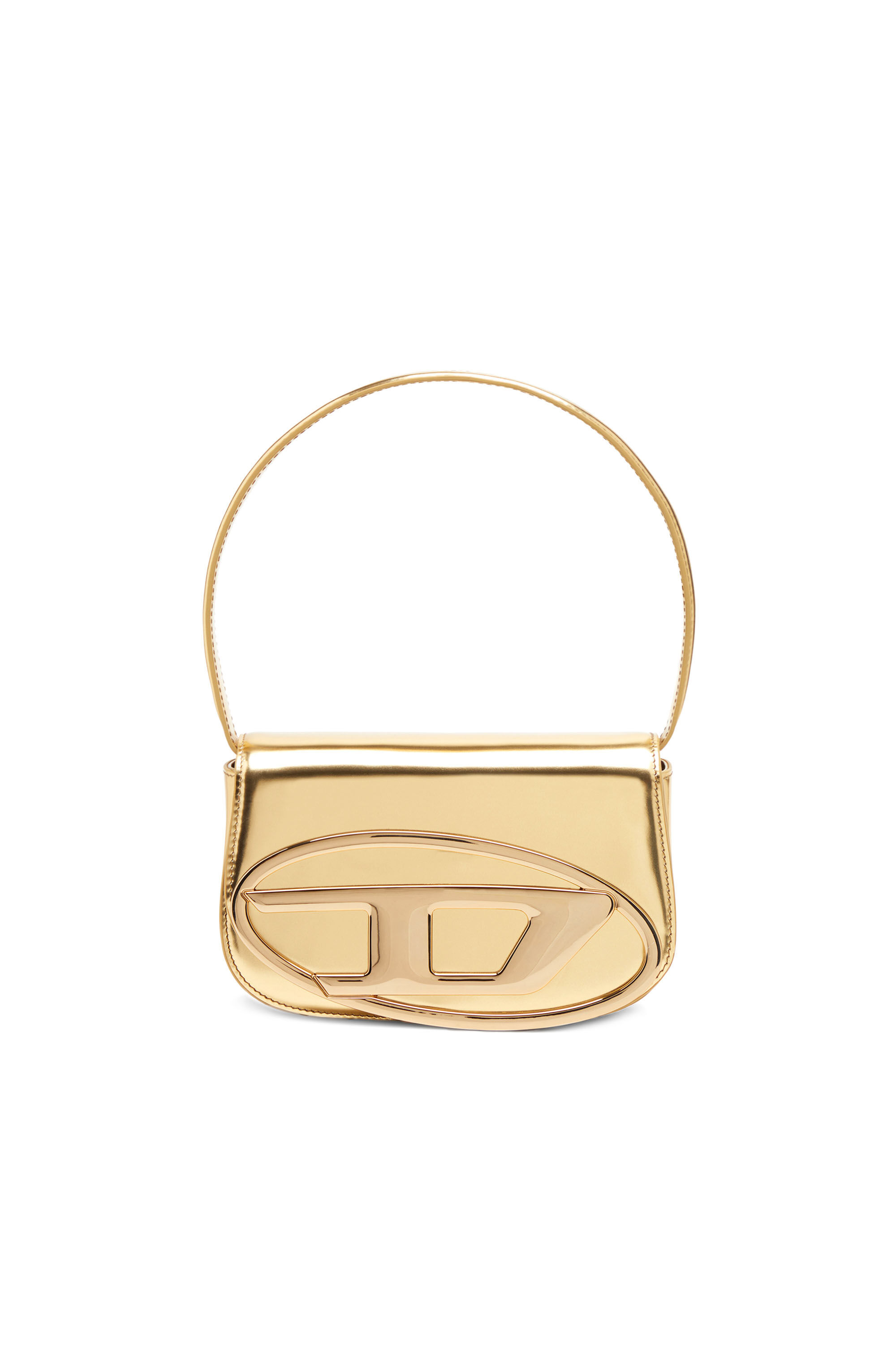 Women's 1DR-Iconic shoulder bag in mirrored leather | Gold
