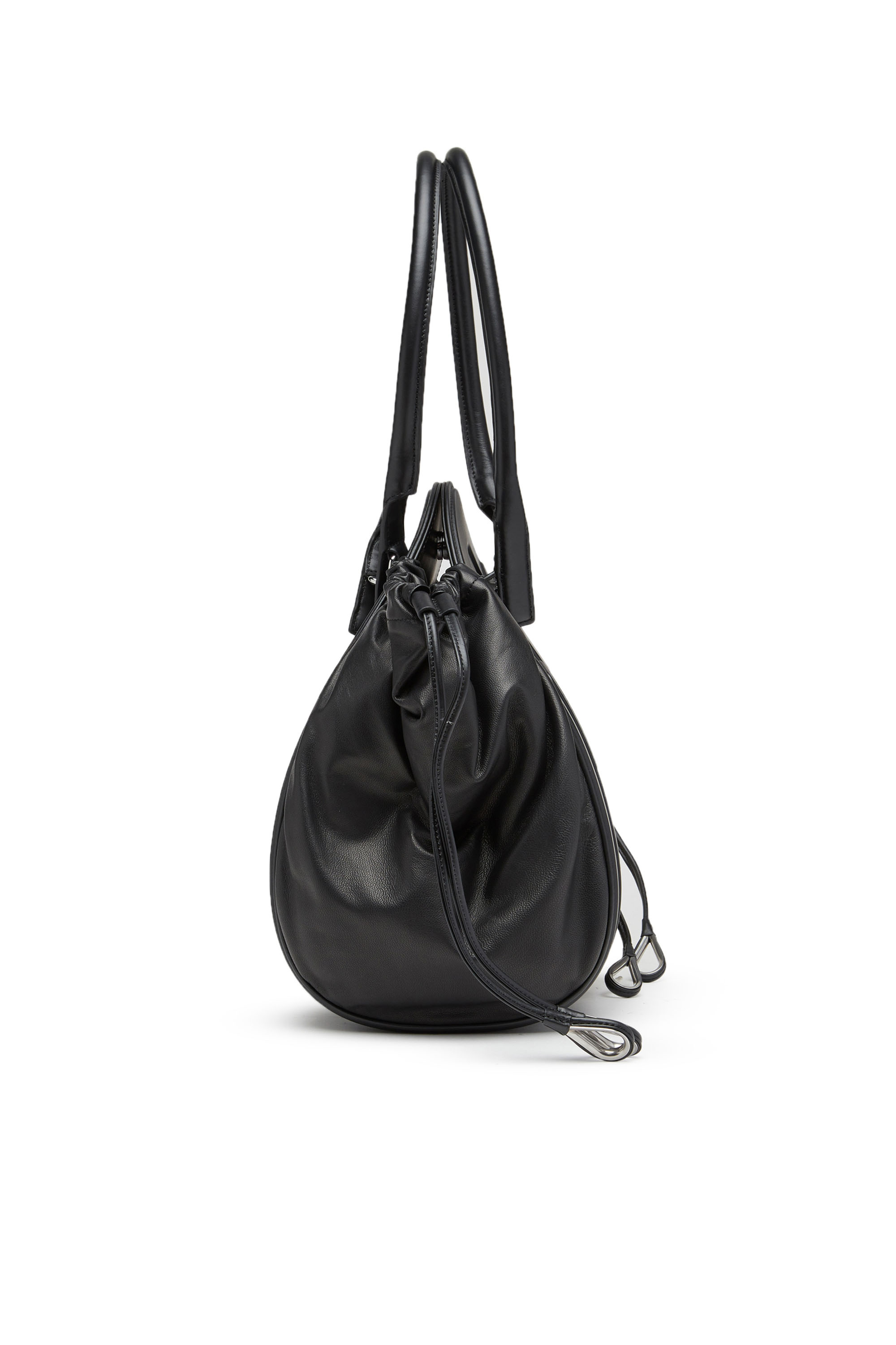 Diesel - 1DR-FOLD M, Woman's 1DR-Fold M-Shoulder bag with maxi embossed logo in Black - 4