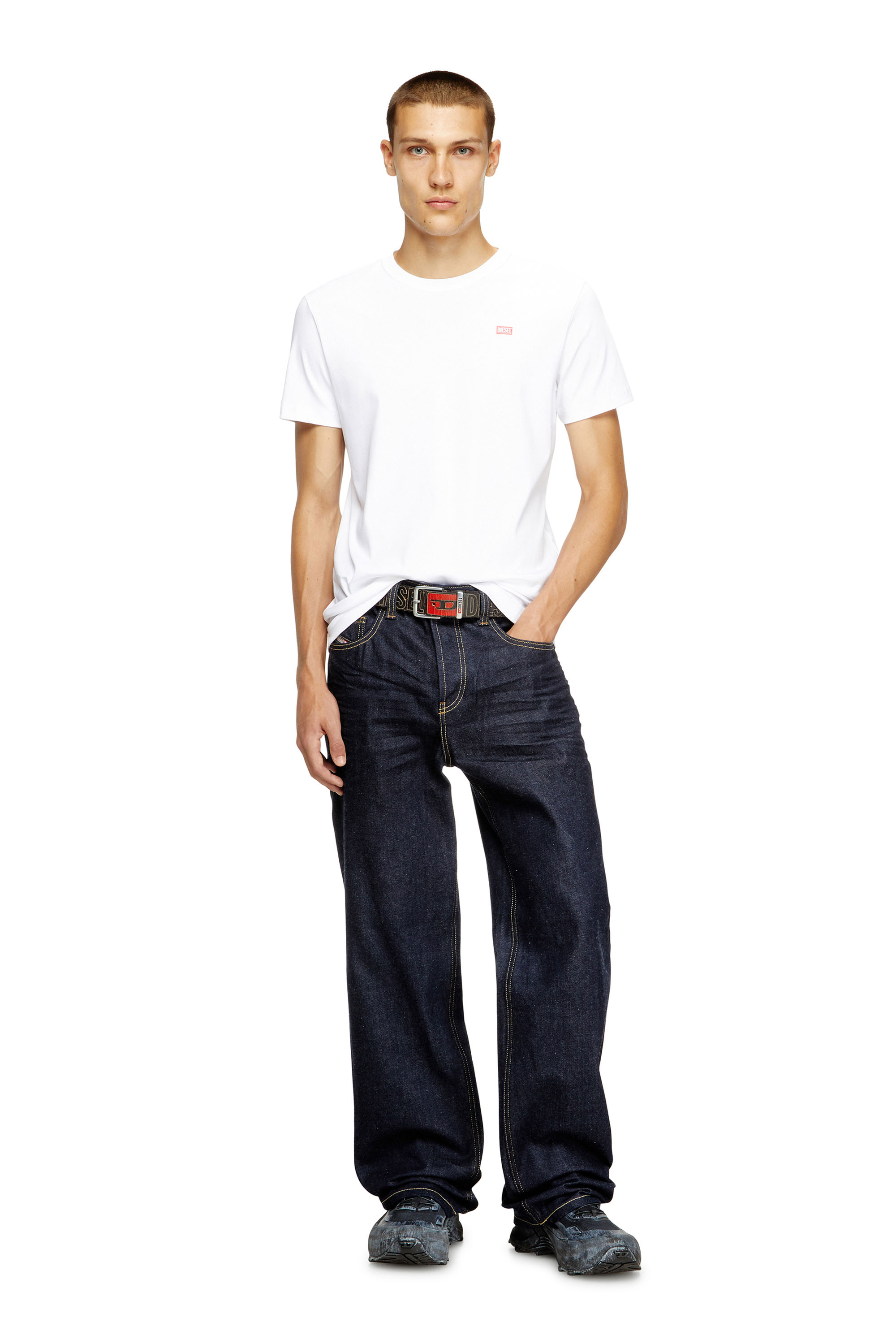 Diesel - T-MIEGOR-K77, Man's T-shirt in mercerised cotton in White - 1