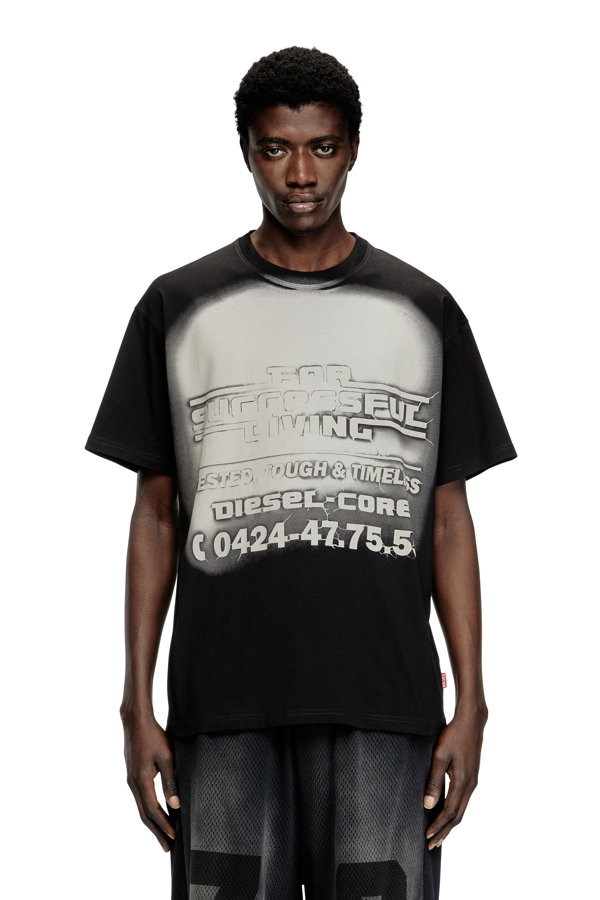 Diesel - T-BOXT-R15, Man's T-shirt with blowout logo graphic in null - 1