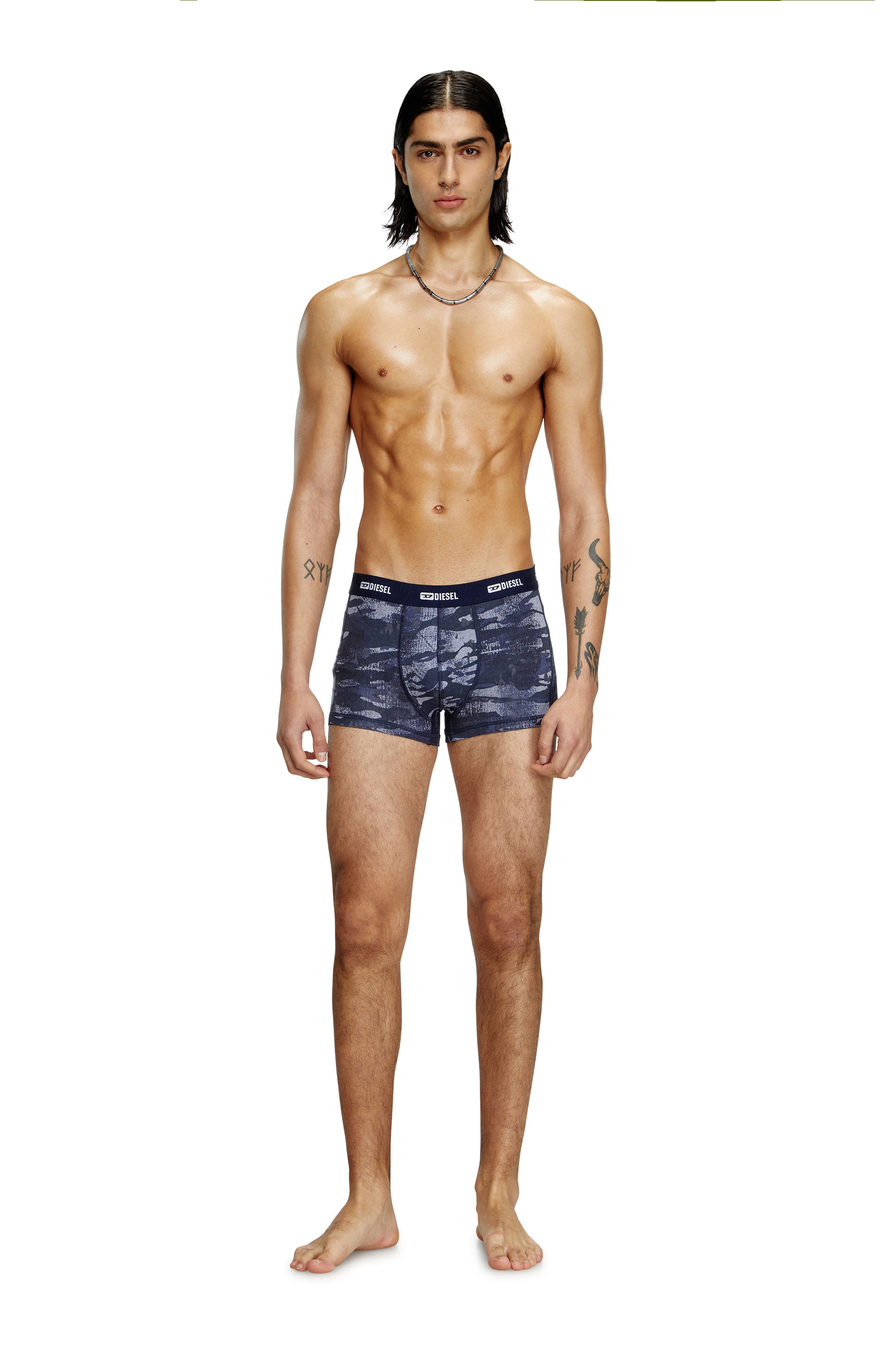 Diesel - DAMIEN-UTLT-3PACK, Man's 3-pack of boxer briefs plain and camo in Black/Blue - 2