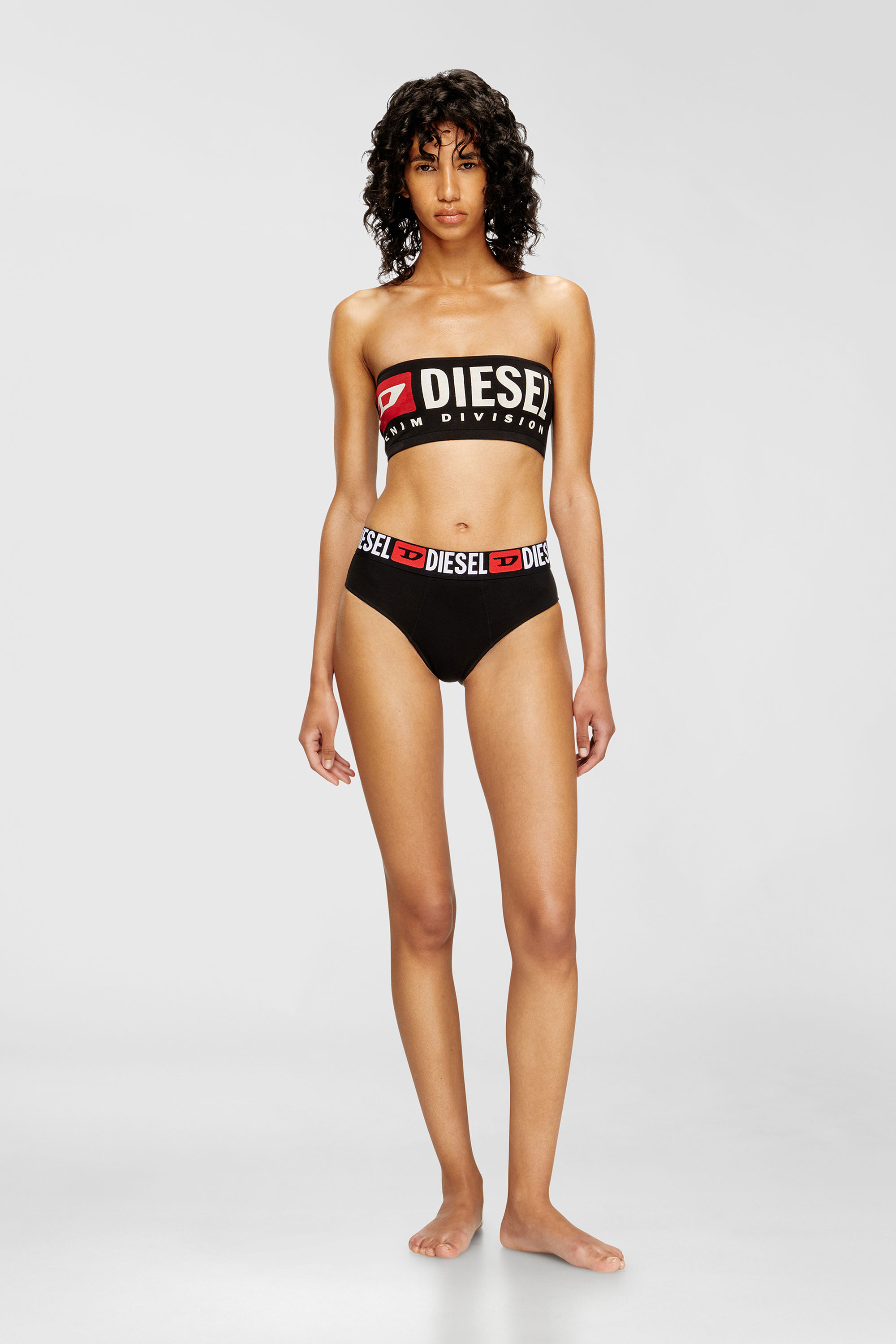 Diesel - UFSB-MELANIE, Woman's Bandeau bra with Diesel logo in Black - 1