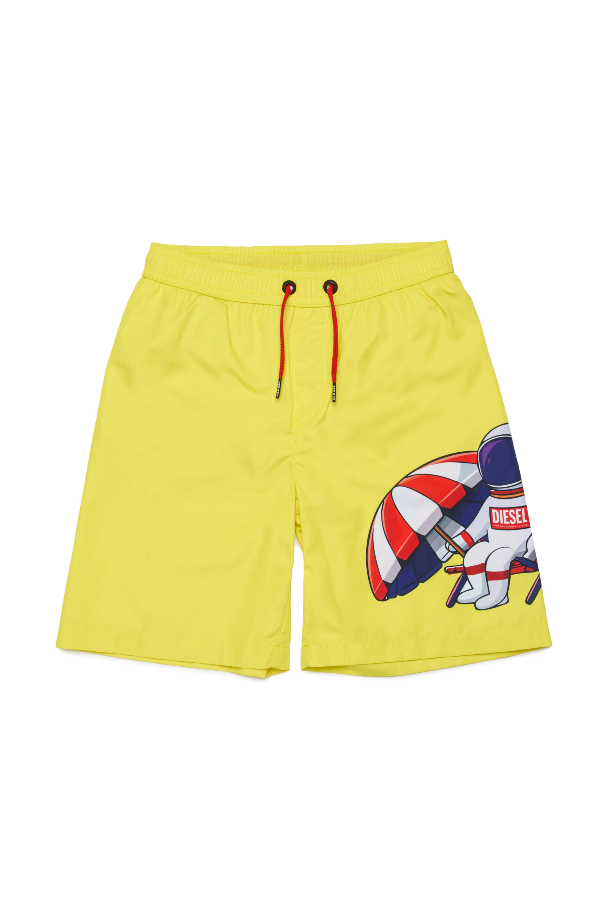 Diesel - MIPACY, Man's Swim shorts with astronaut print in Yellow - 1