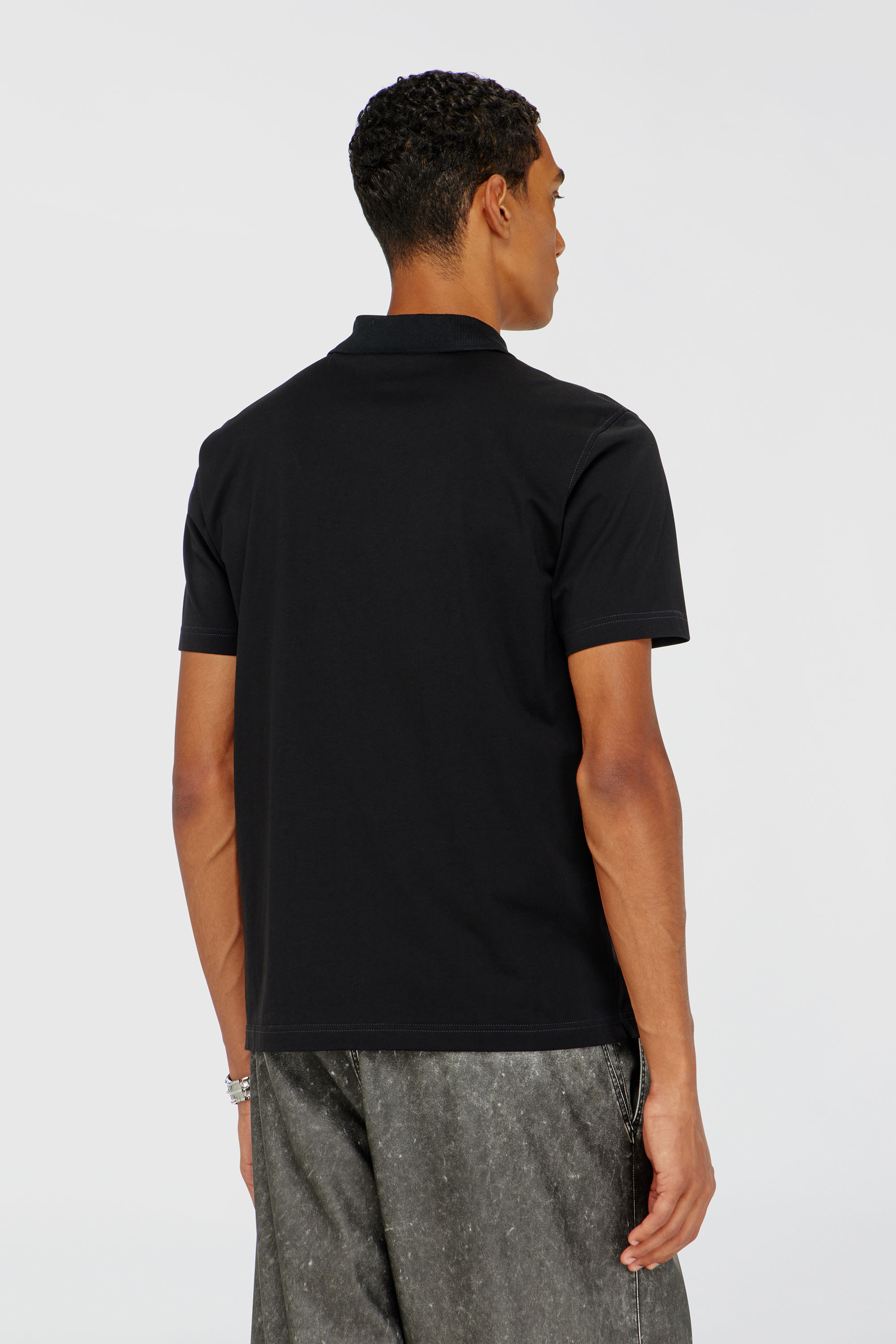 Diesel - T-REJUST-PIPING, Man's Polo shirt with contrast piping in Black - 4