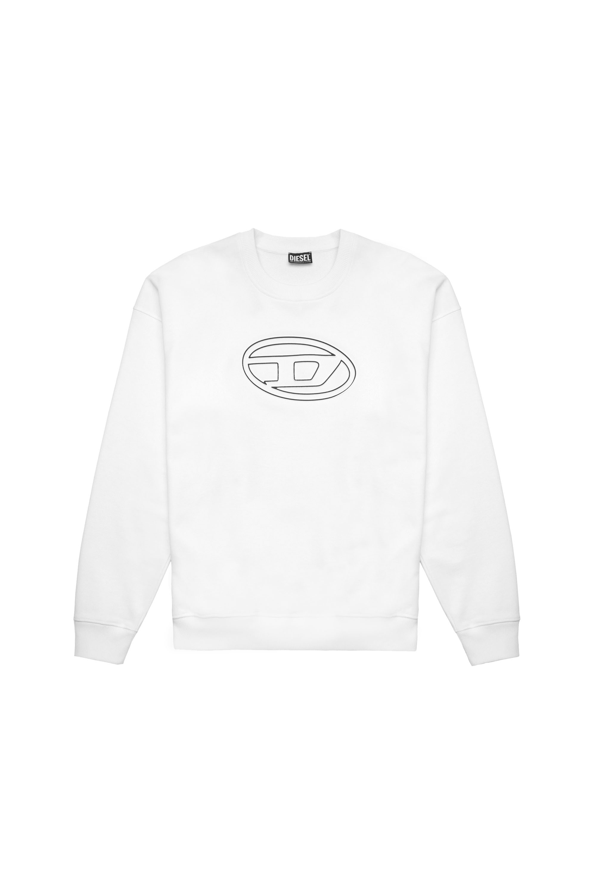 Diesel - S-MART-BIGOVAL, Man Sweatshirt with embossed logo in White - Image 2