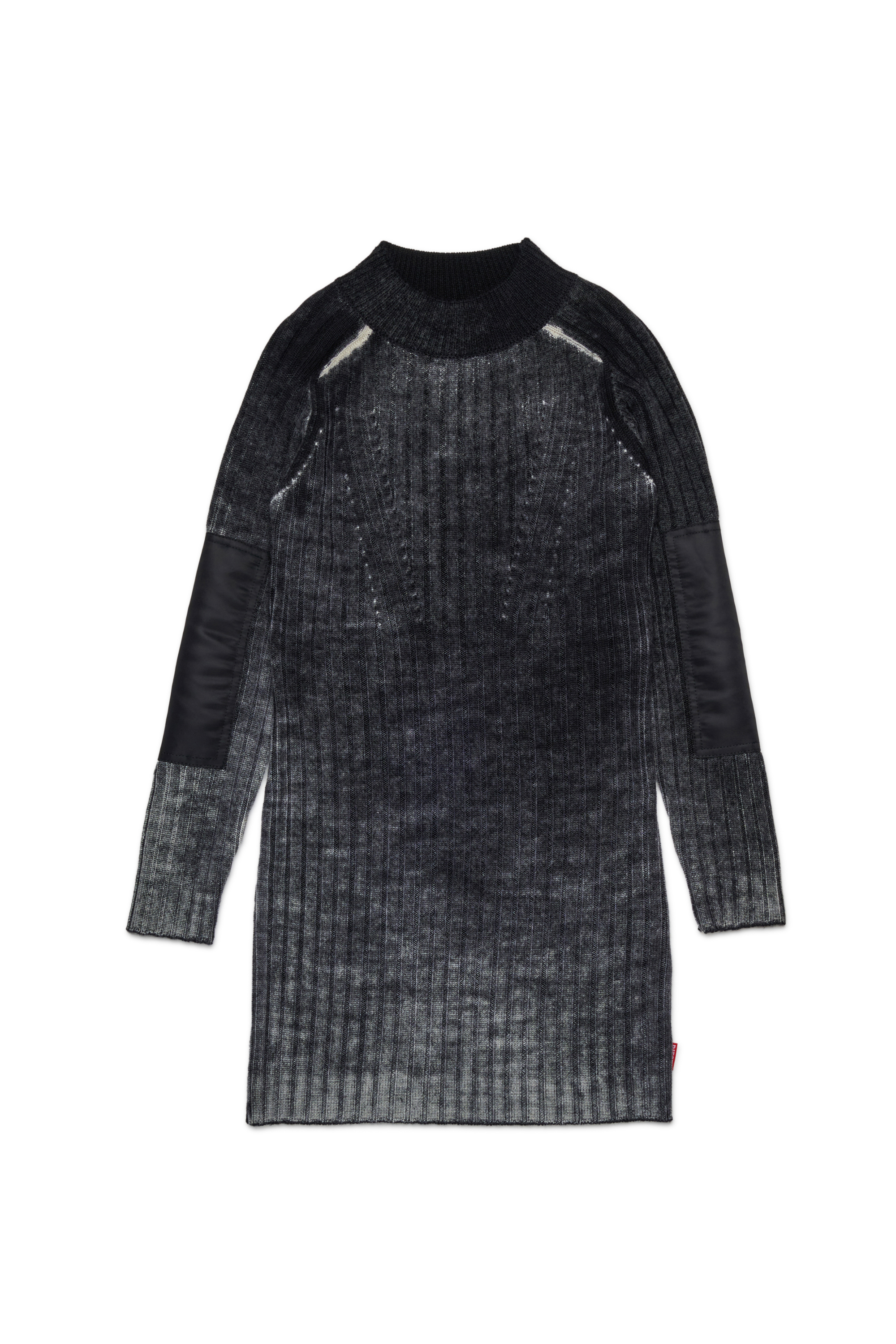 Diesel - DMARTISTA, Woman's Wool dress with nylon patches in Black - 1
