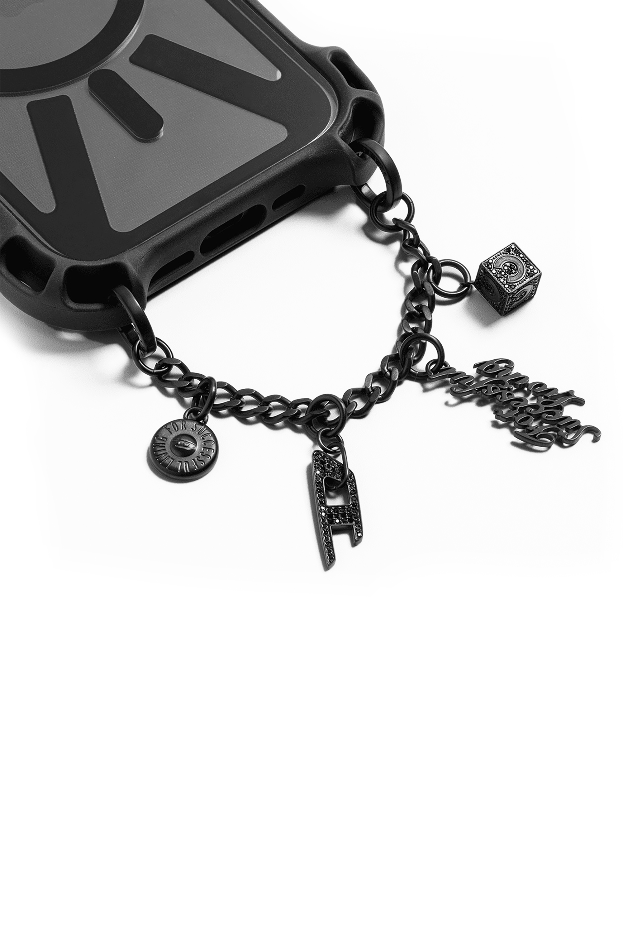 Diesel - 60374 CASETIFY  CHARMS CHAIN, Unisex's Charm Thin Silver in Black - 3