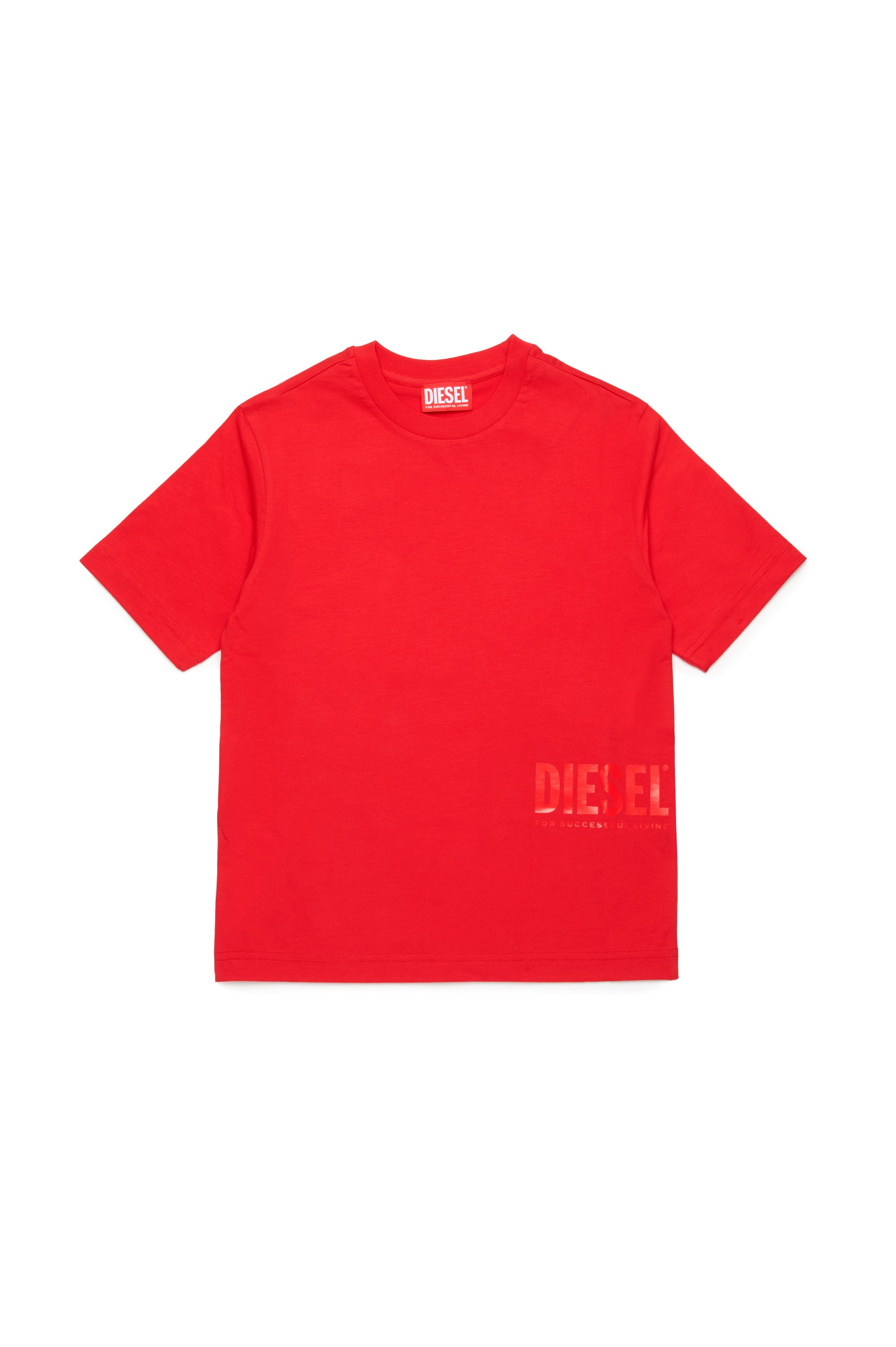 Diesel - MTFIND OVER, Man's T-shirt with Biscotto logo in Red - 1