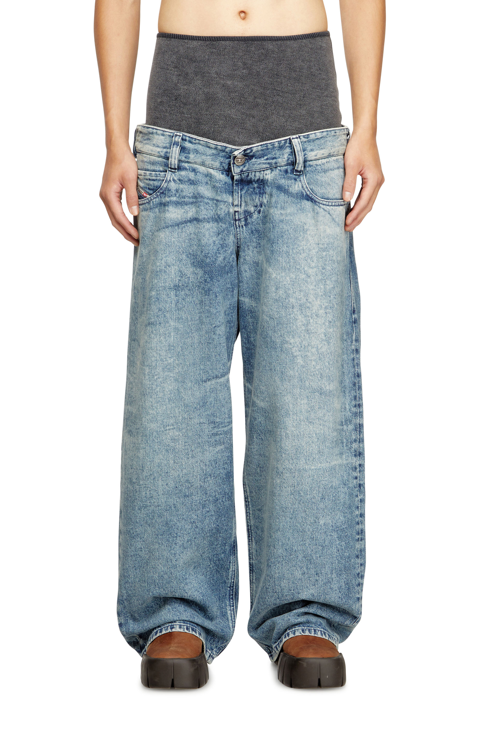 Relaxed Jeans D-Eni 09N97, Medium blue Diesel - Man's Relaxed Jeans D-Eni 09N97, Medium blue - 3