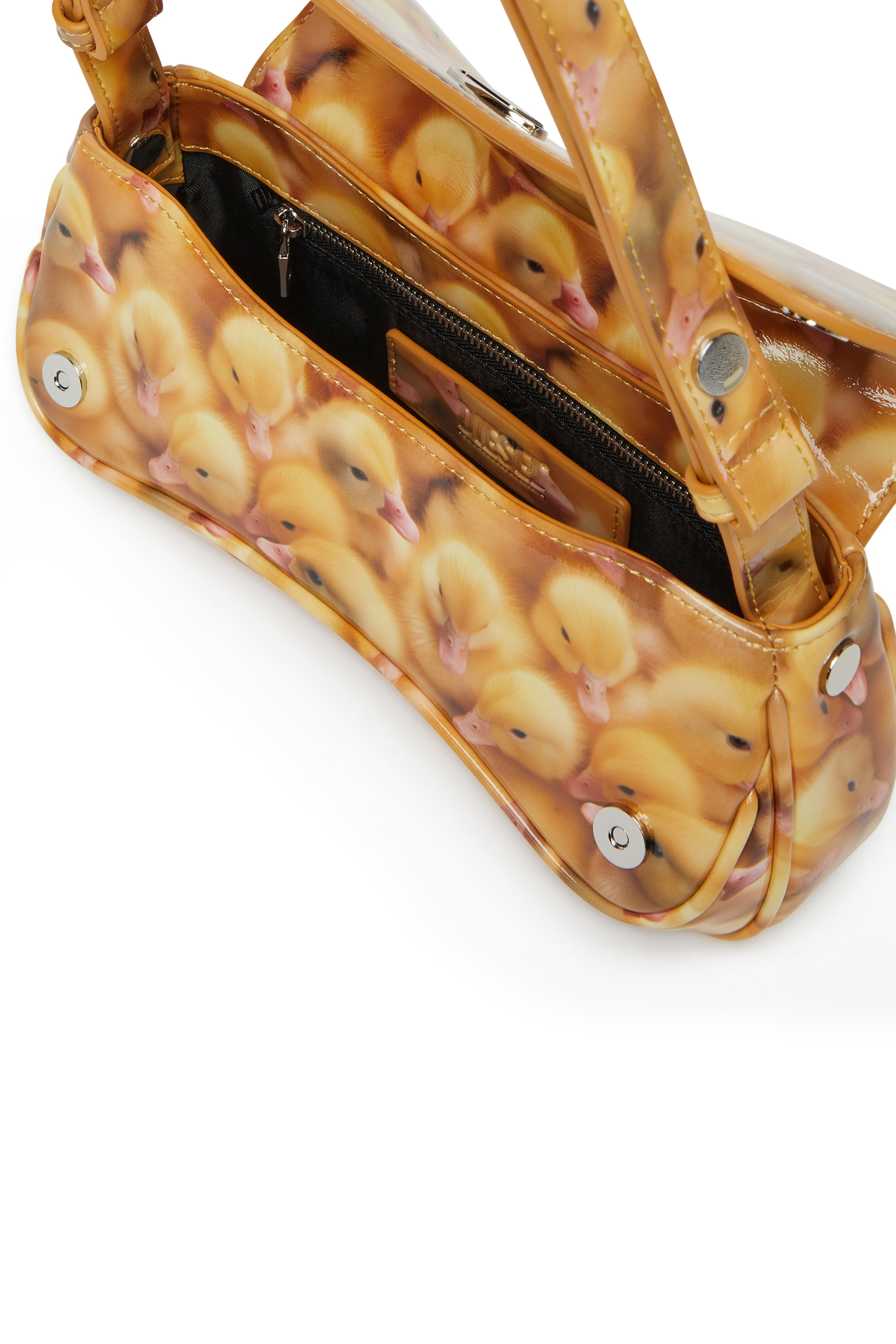 Diesel - PLAY CLUTCH, Woman's Play-Glossy clutch with print in Yellow - 3