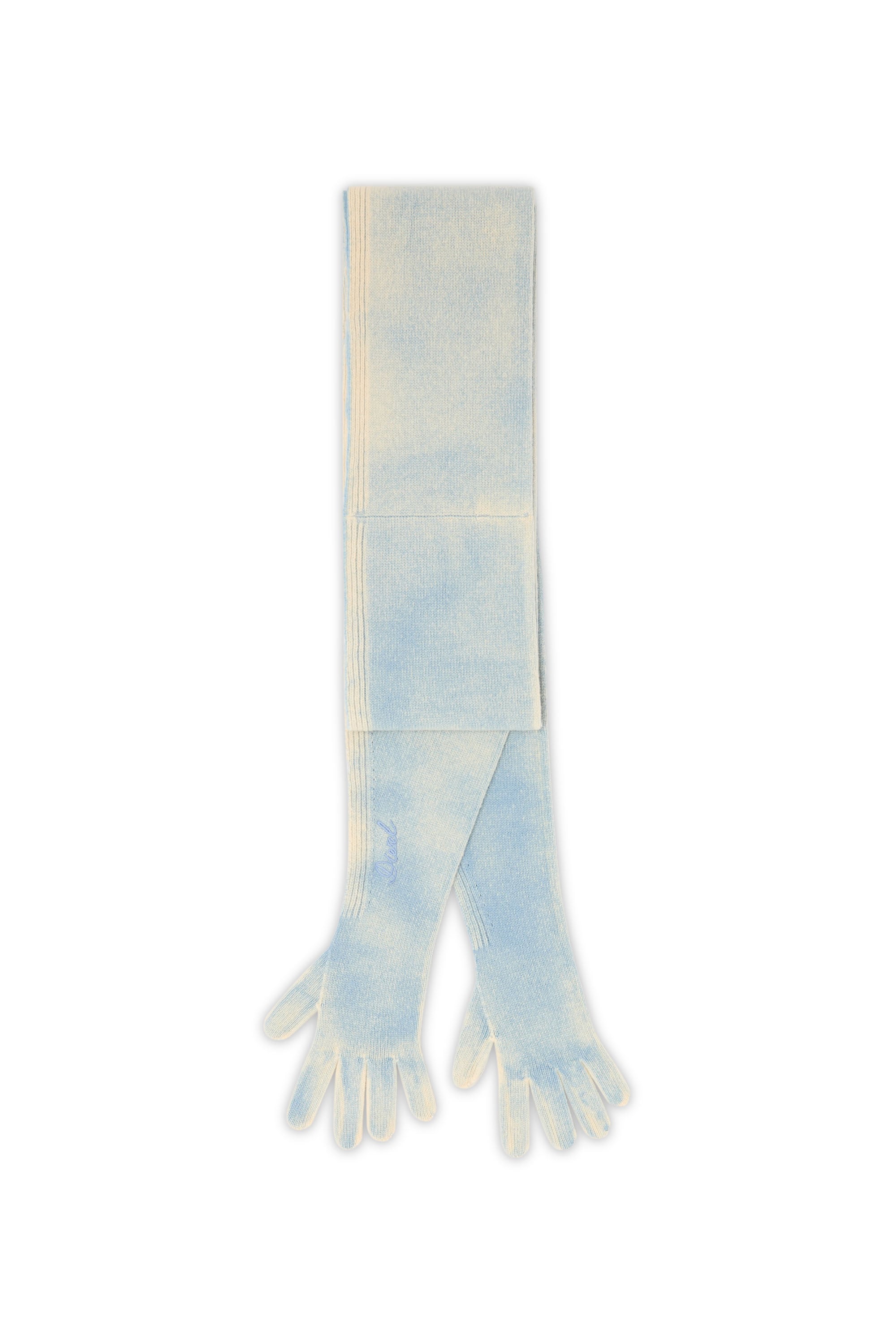 Diesel - K-EVIN, Unisex's Hybrid glove-scarf in two-tone wool in Blue - 1