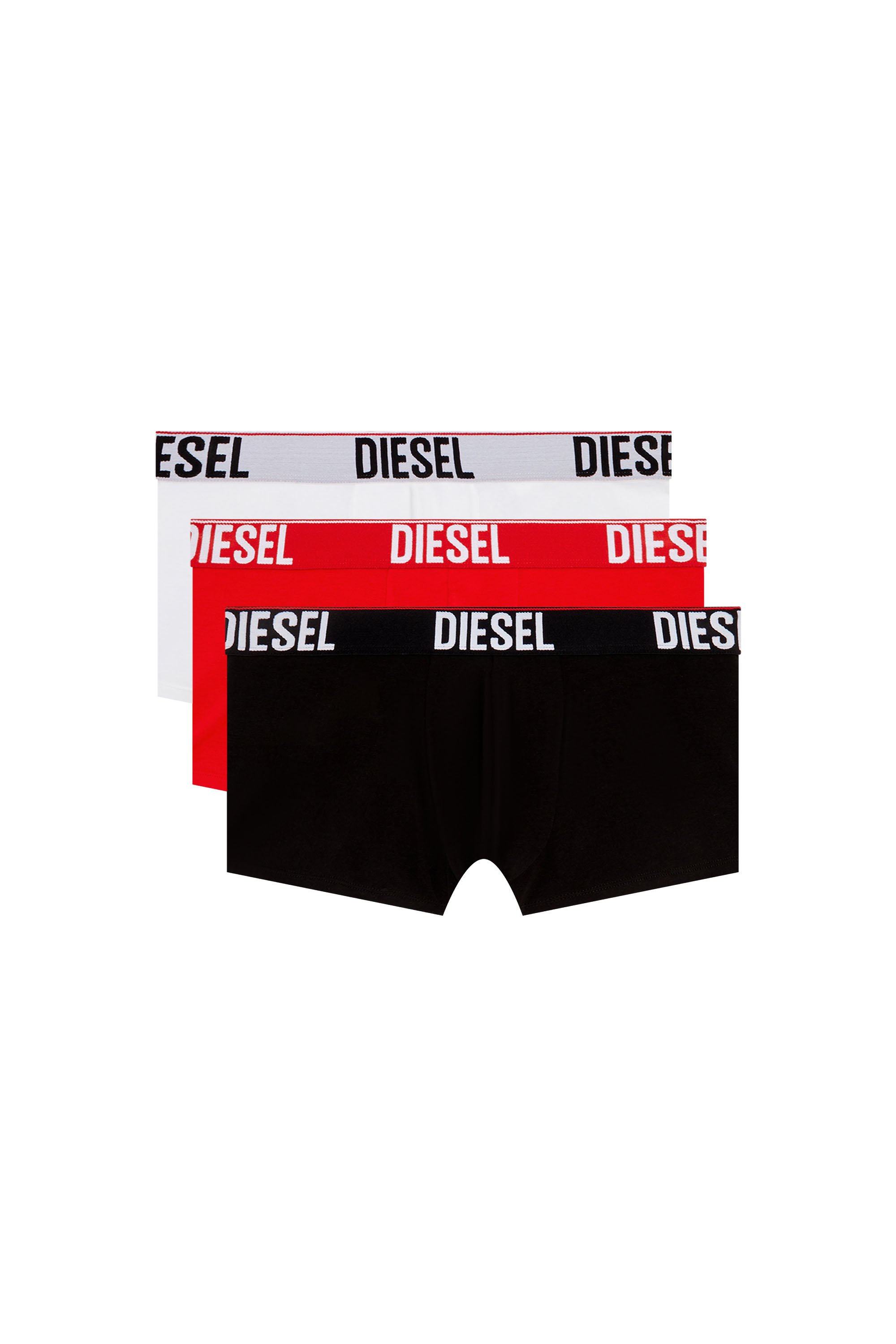 Diesel - UMBX-DAMIENTHREEPACK, Man's Three-pack boxer briefs with tonal waist in White/Black - 1