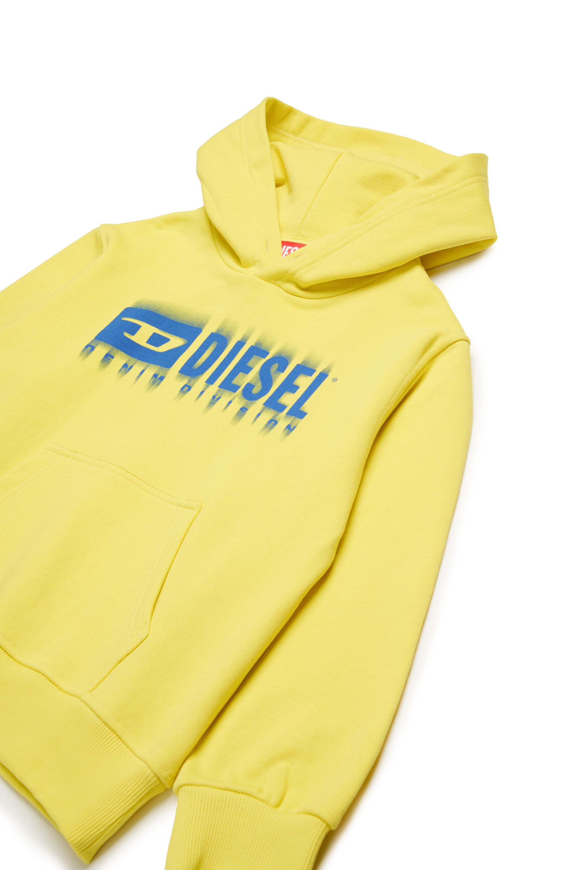 Diesel - SGINNHOODL5 OVER, Man's Hoodie with smudged logo in Yellow - 3