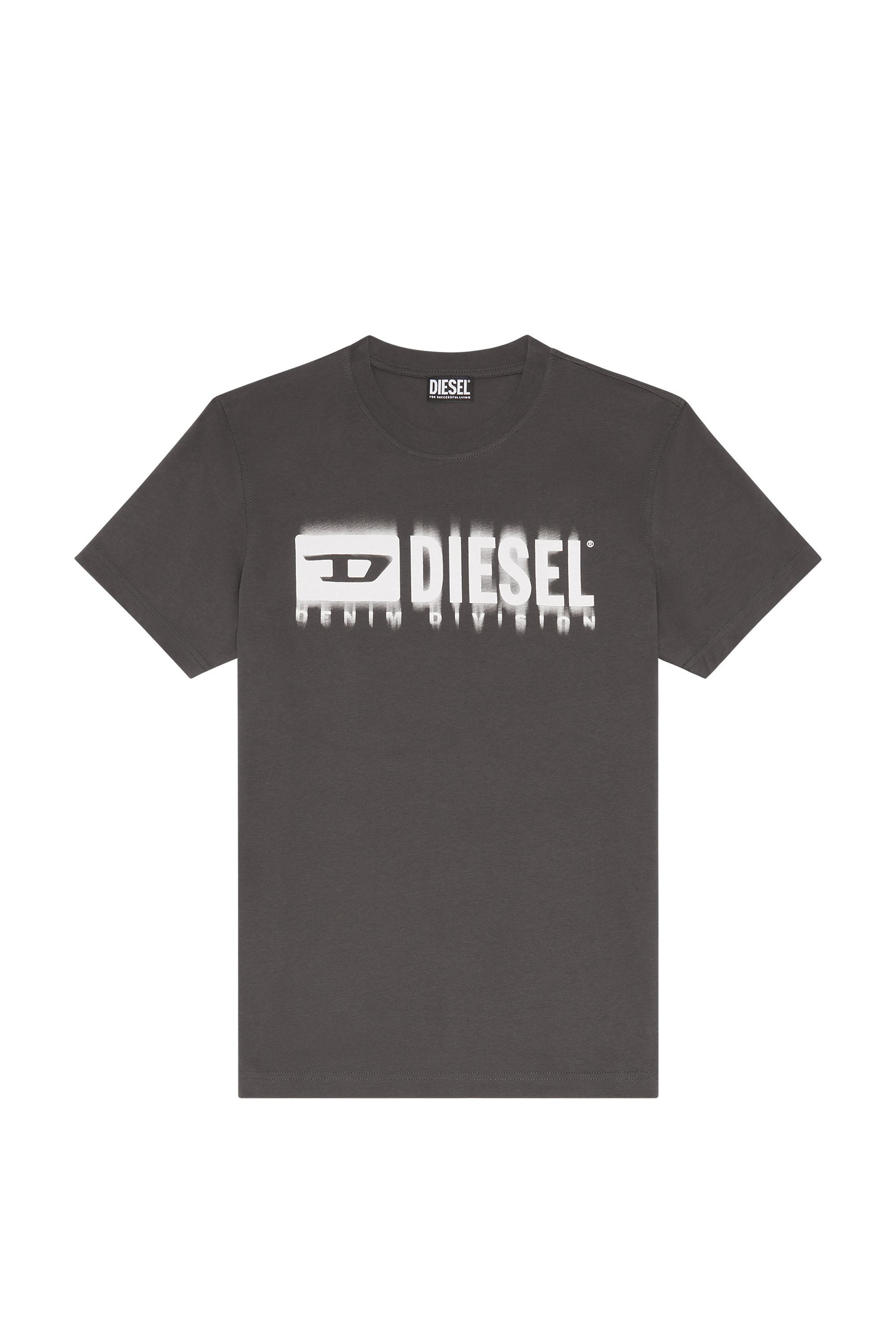 Diesel - T-DIEGOR-L6, Man T-shirt with smudged logo print in Grey - Image 3