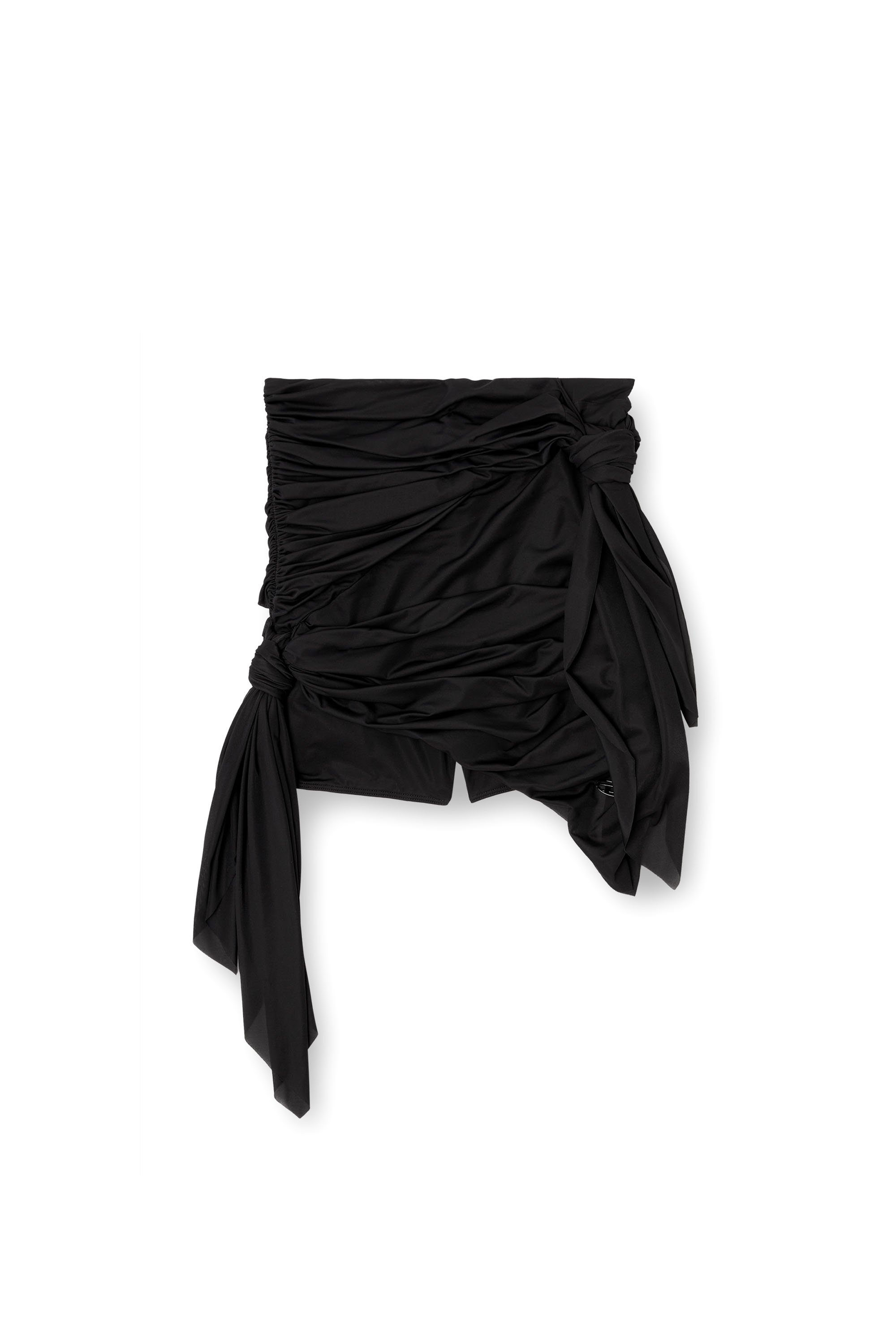 Diesel - O-RUELLIA-PLAIN, Woman's Bandana mini skirt in draped jersey in Black - 3