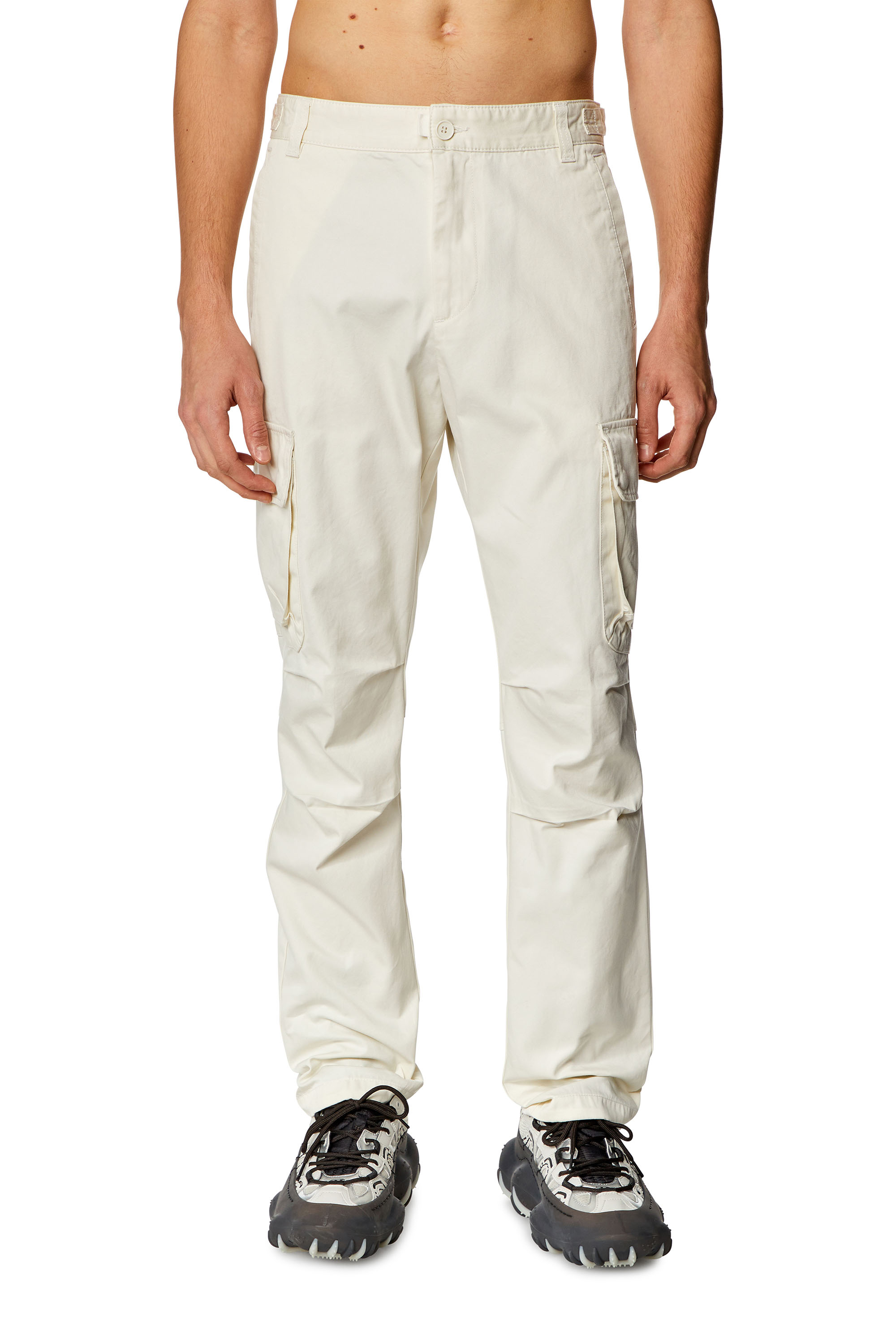 Diesel - P-ARGYM, Man Twill cargo pants in organic cotton in White - Image 1
