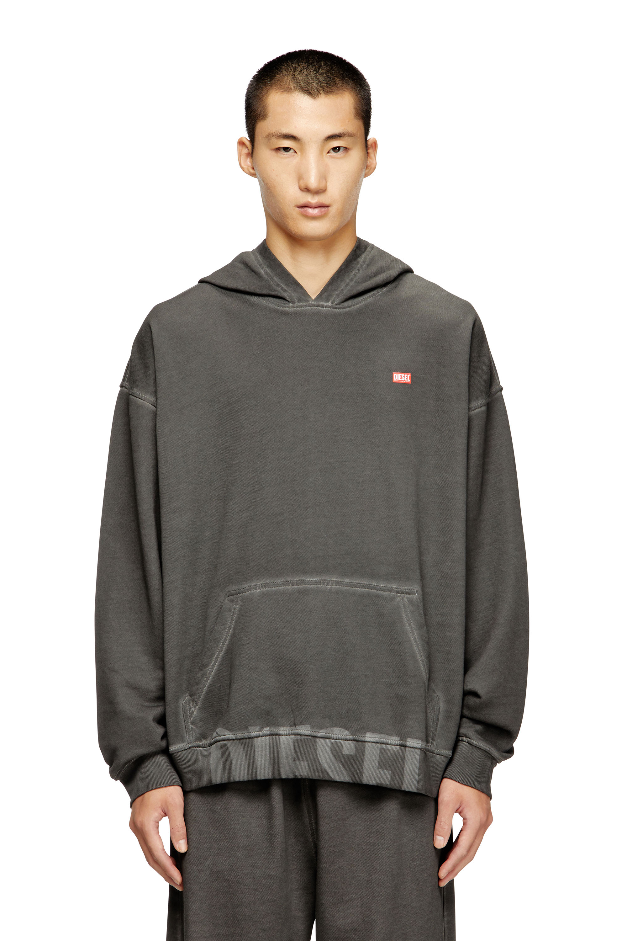 Diesel - S-BOXT-HOOD-T4, Man's Cotton hoodie with kangaroo pocket in Dark grey - 3