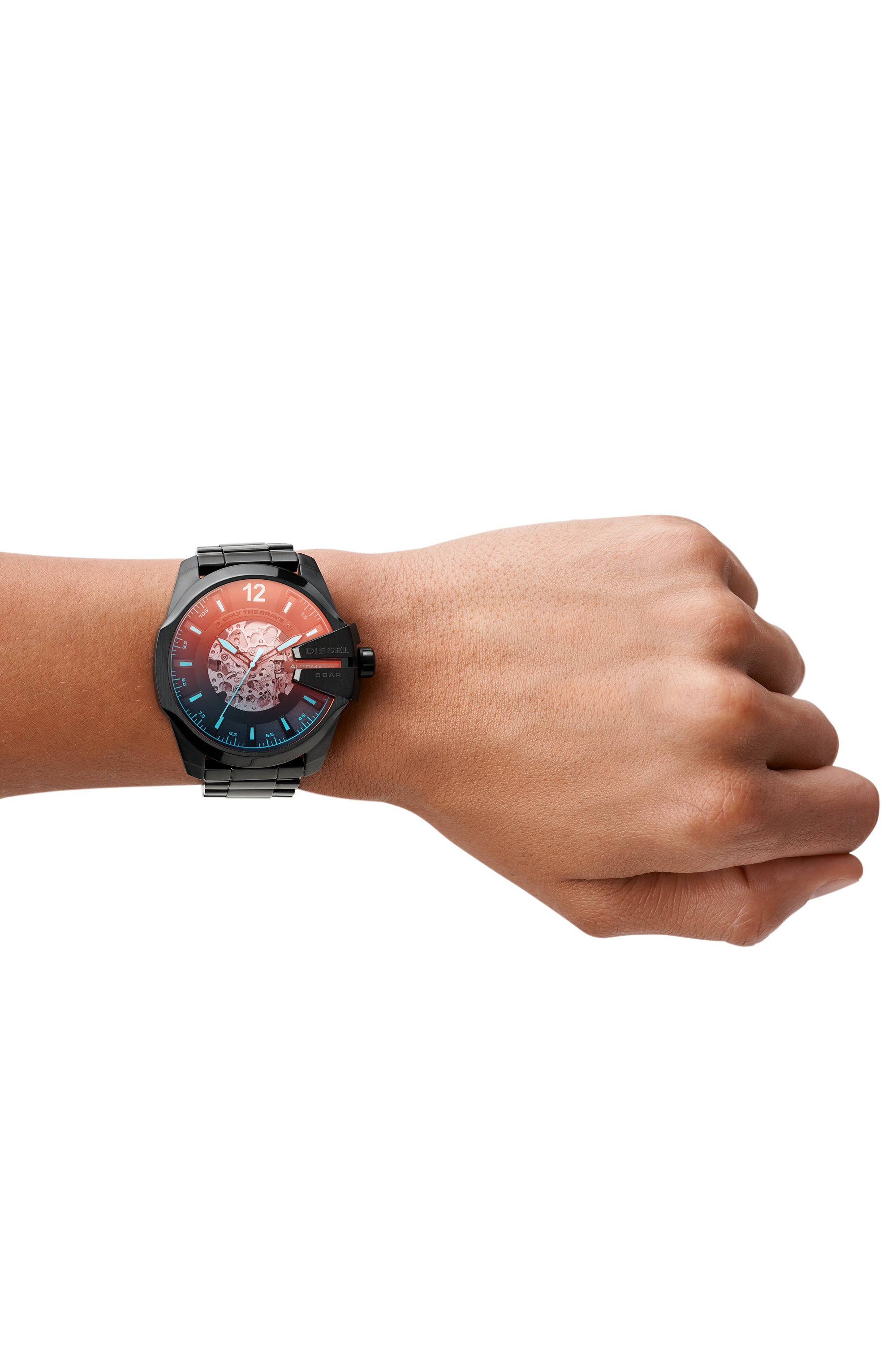 Diesel - DZ7457, Man's Mega Chief automatic three-hand black-tone watch in Black - 4