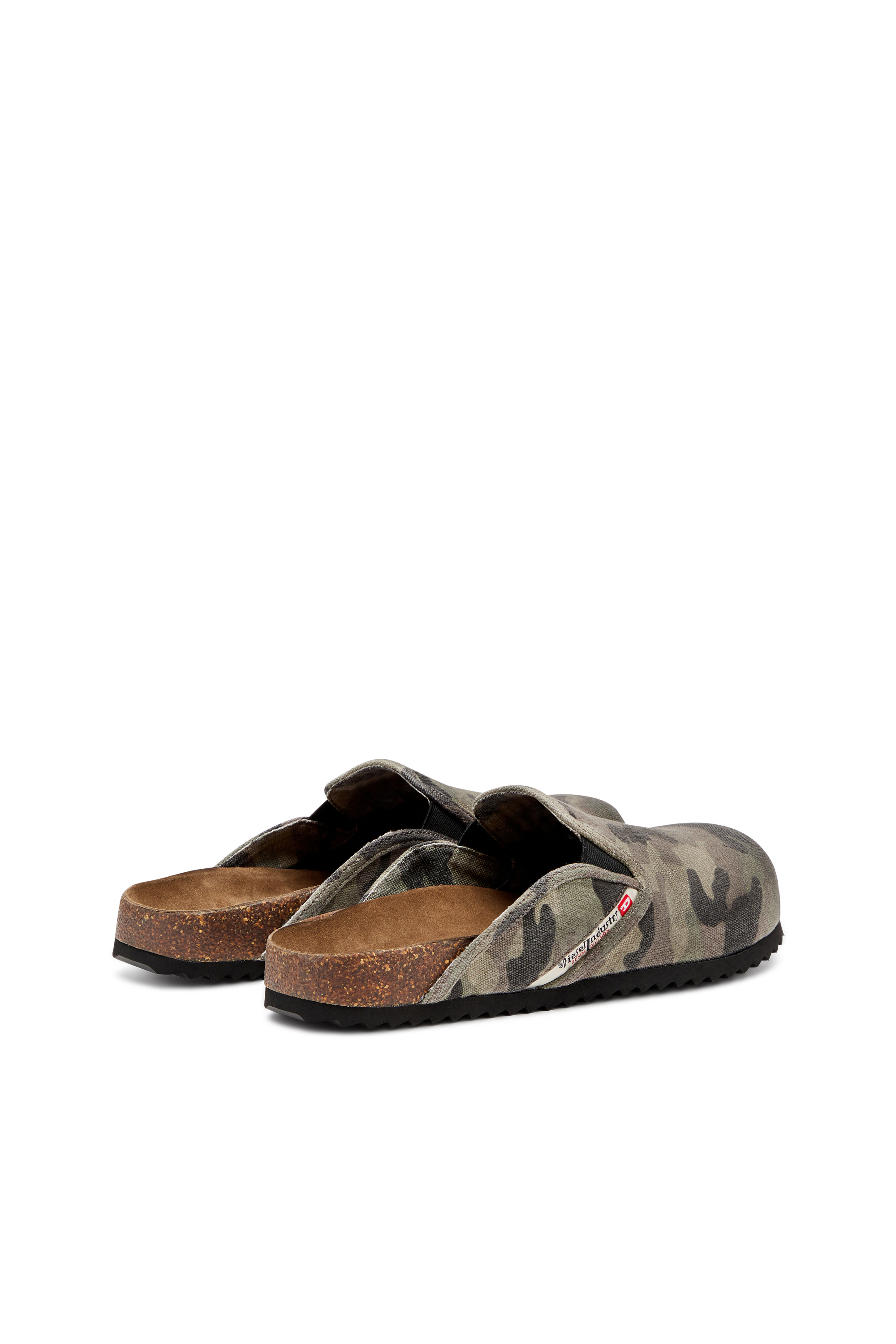 Diesel - D-WOODSTOCK SLIP-ON, Man's Camo-canvas mules in Military Green - 3