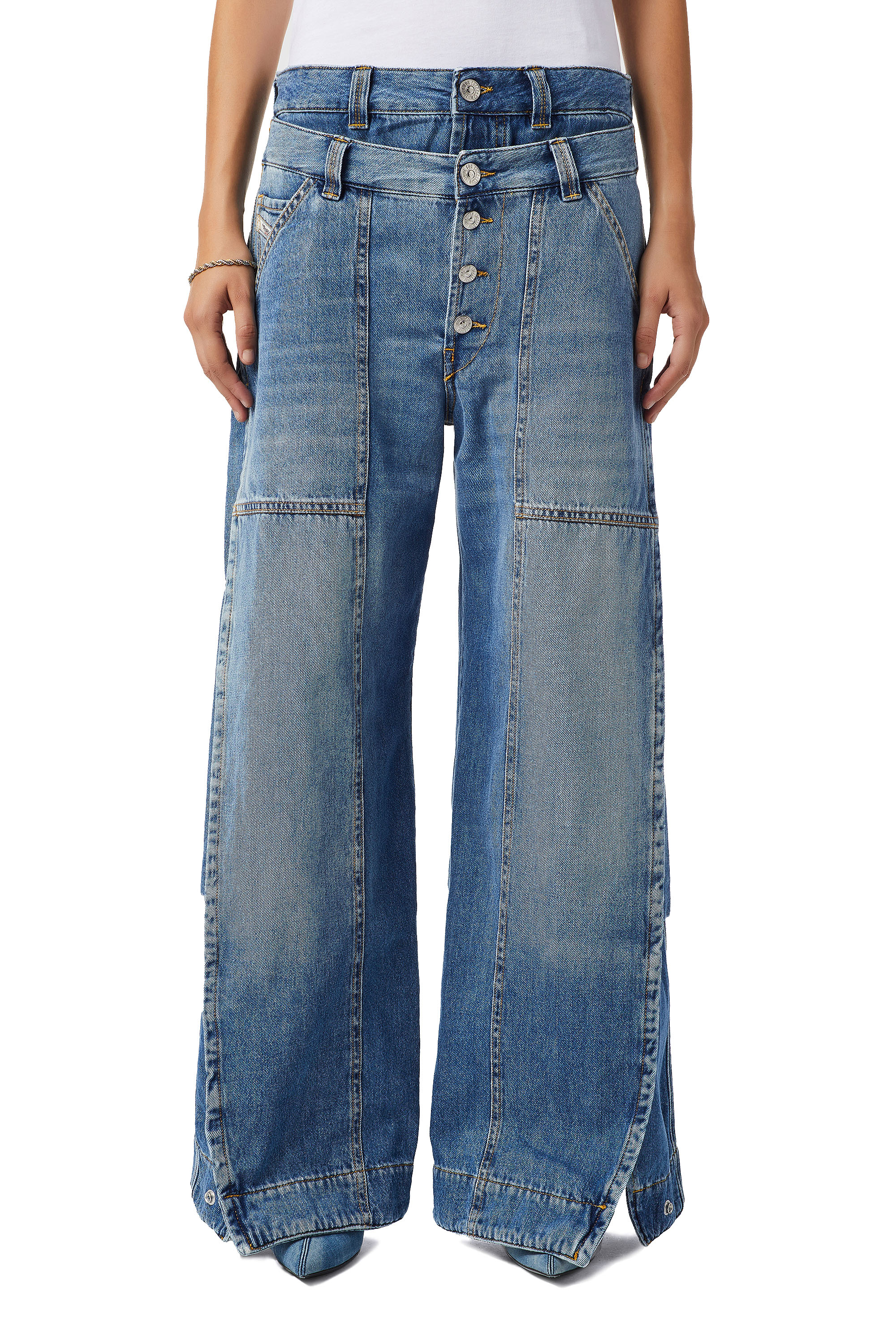 Diesel - D-Laly 0AFAM Bootcut and Flare Jeans, Medium blue - Image 1
