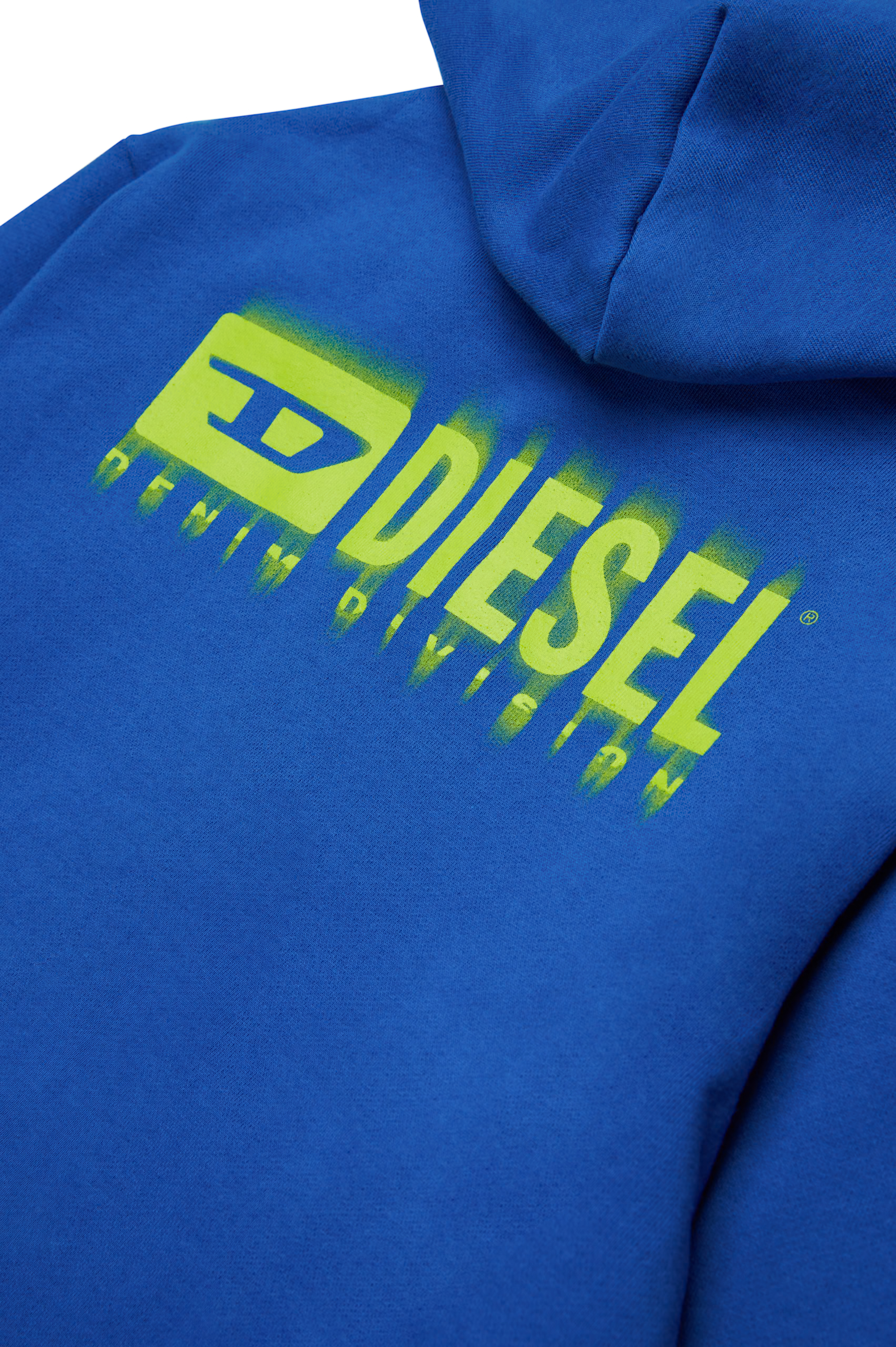 Diesel - SVOUGZIP OVER, Man's Zip-up hoodie with smudged logo in Blue - 4