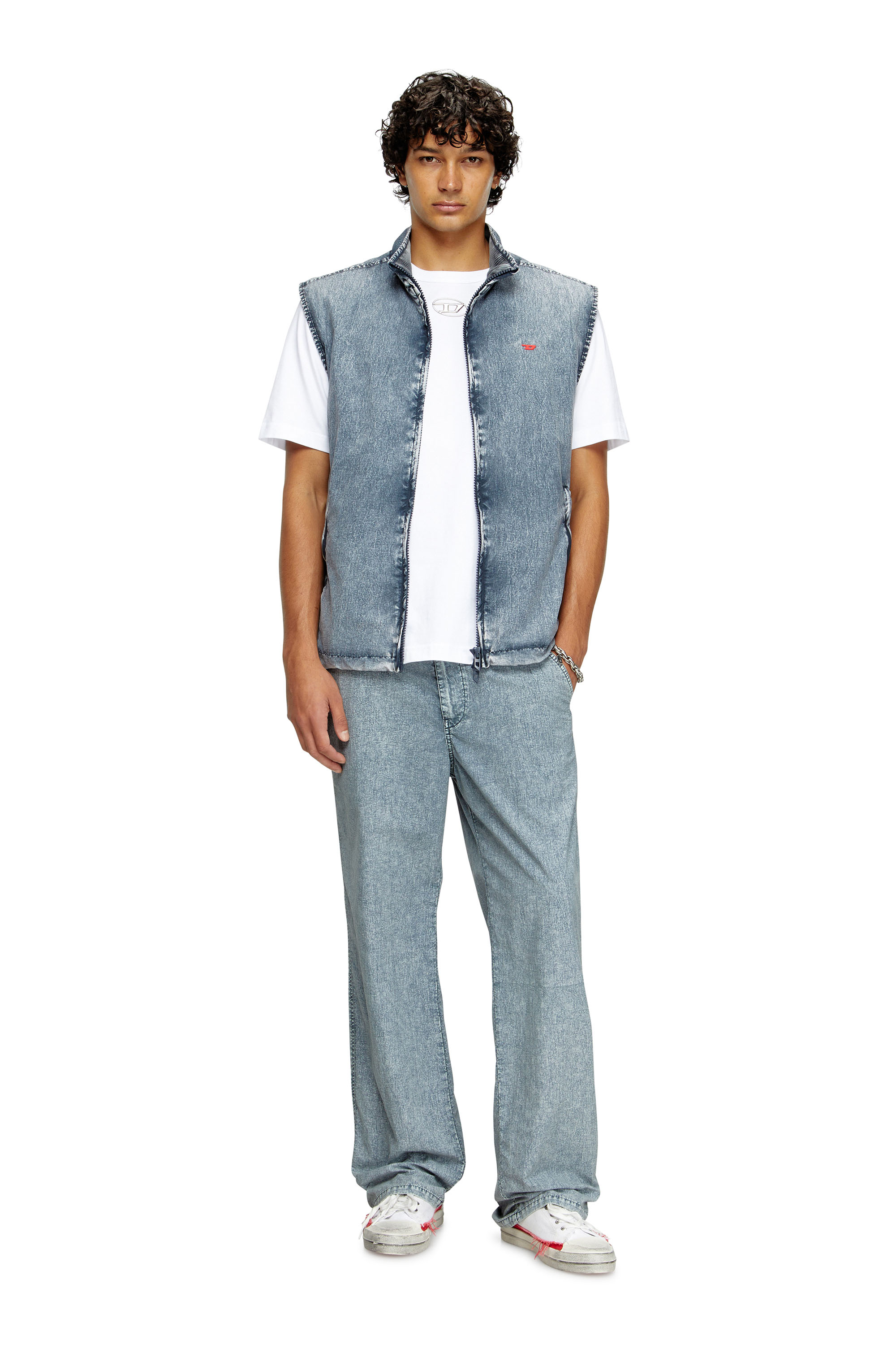 T-JUST-OD, White Diesel - T-JUST-OD, Man's T-shirt with injection moulded logo in White - 1